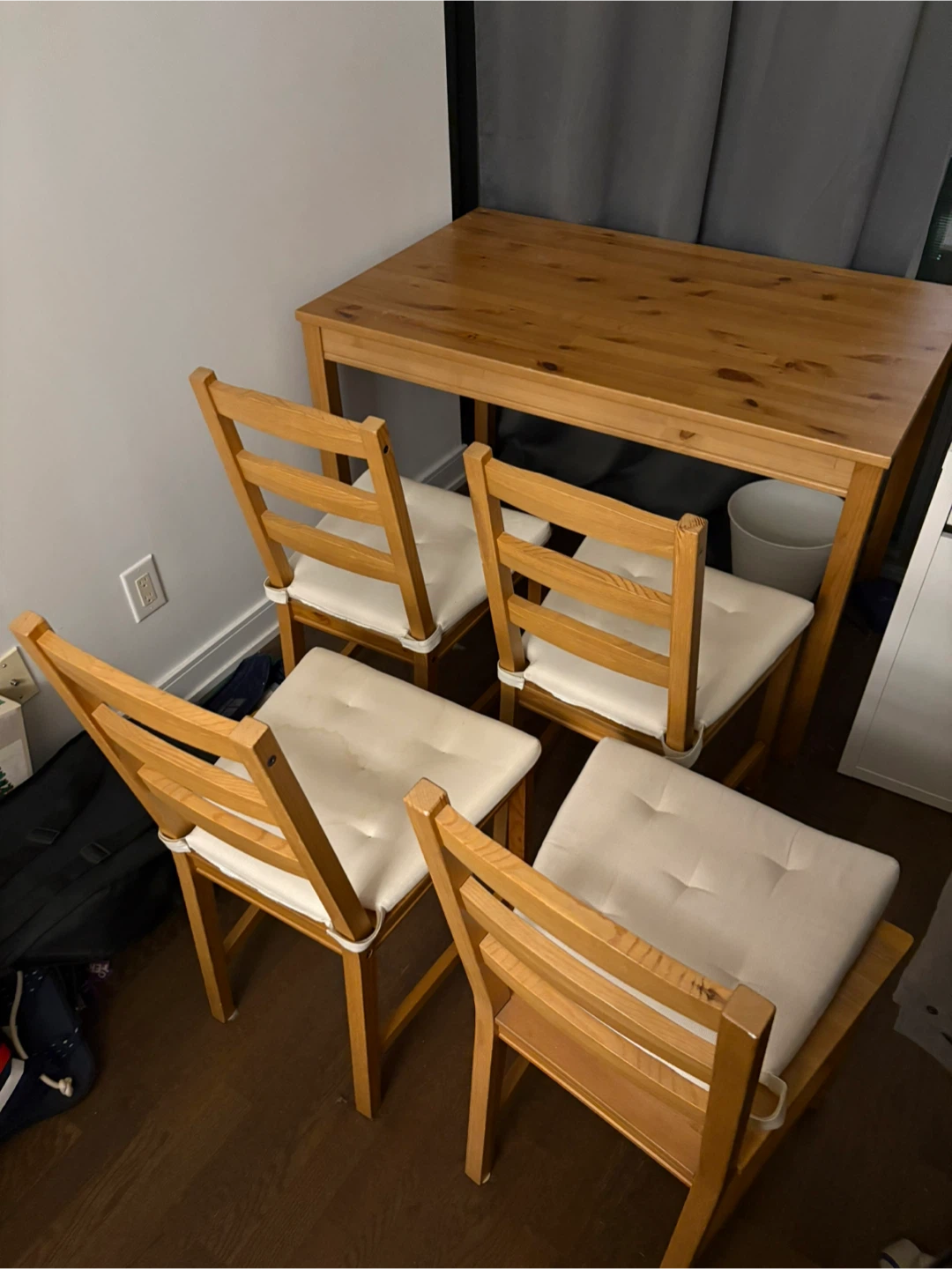 FREE NEED GONE IKEA Solid Wood Dining Table with 4 Chairs