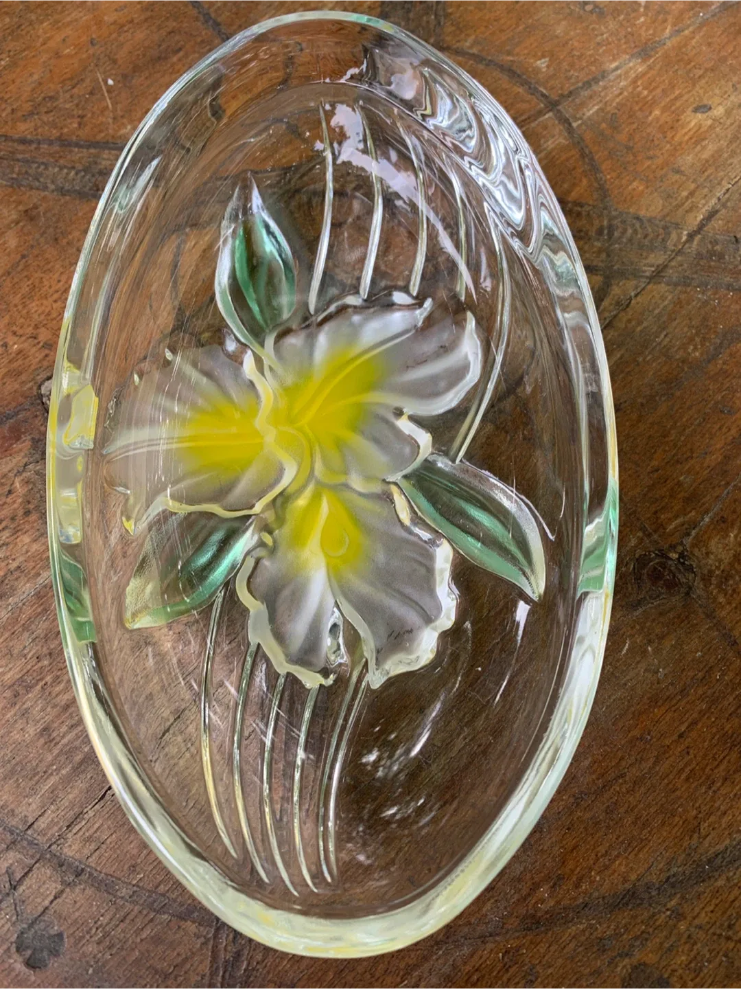 Floral Orchid Glass Dish image indicator(4)