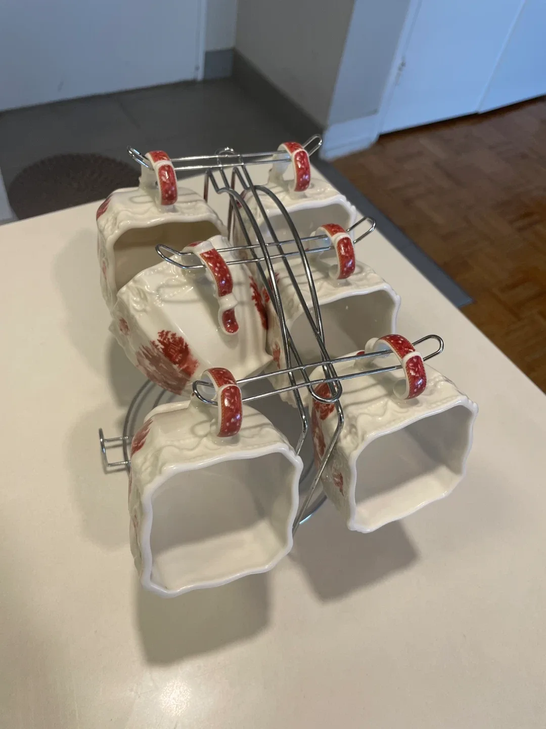 Vintage Tea Set with Teapot, Cups, and Plates image indicator(5)