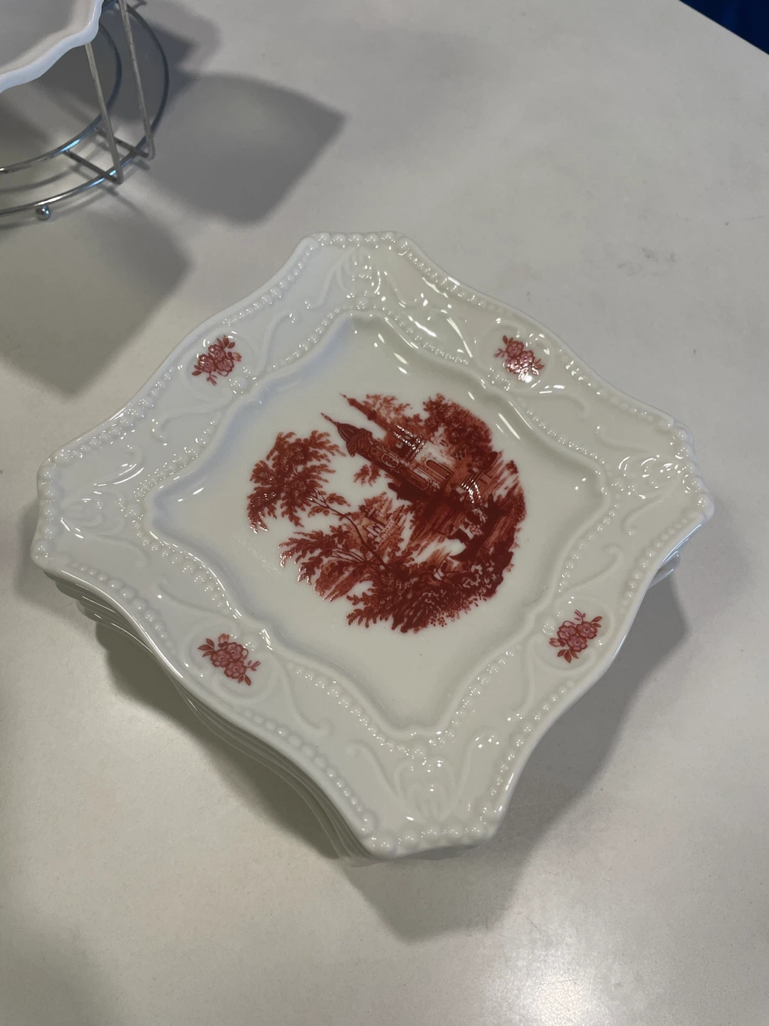 Vintage Tea Set with Teapot, Cups, and Plates - photo 3