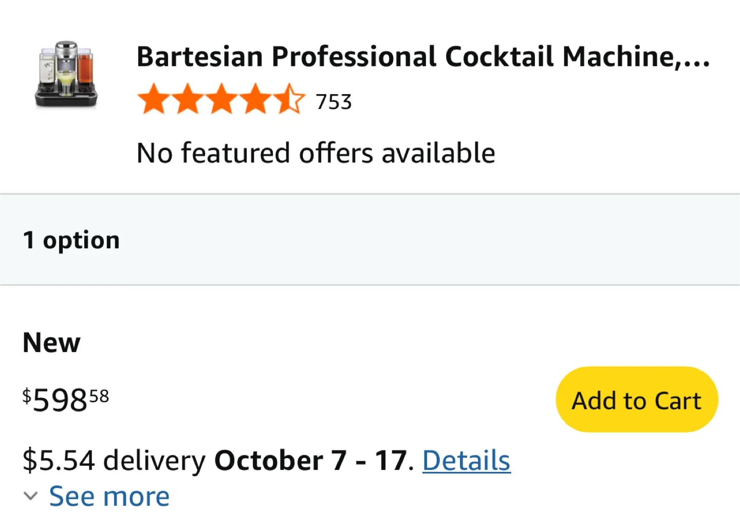 Bartesian Premium Cocktail Machine w/ 5 Glass Bottles image indicator(3)