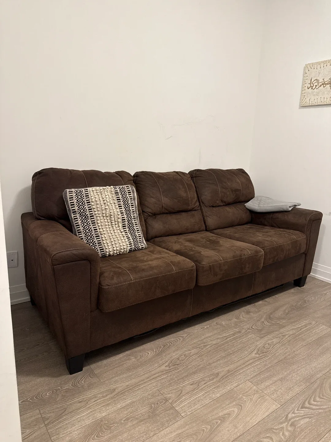 Brown Ashley Suede 3 Seater couch thumbnail