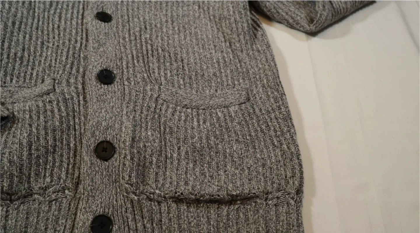 Men's Grey Cardigan Sweater image indicator(3)