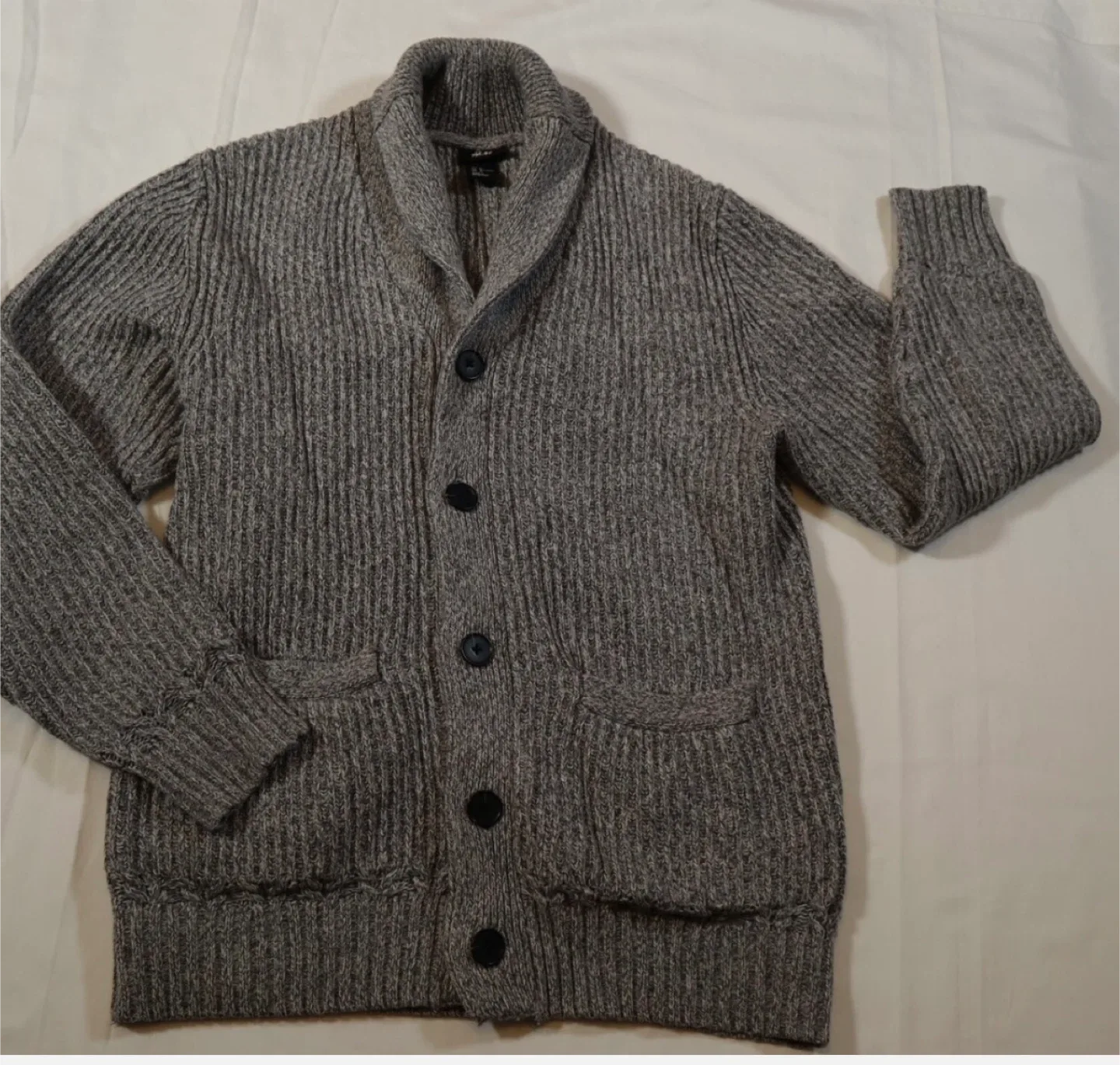 Men's Grey Cardigan Sweater image indicator(2)