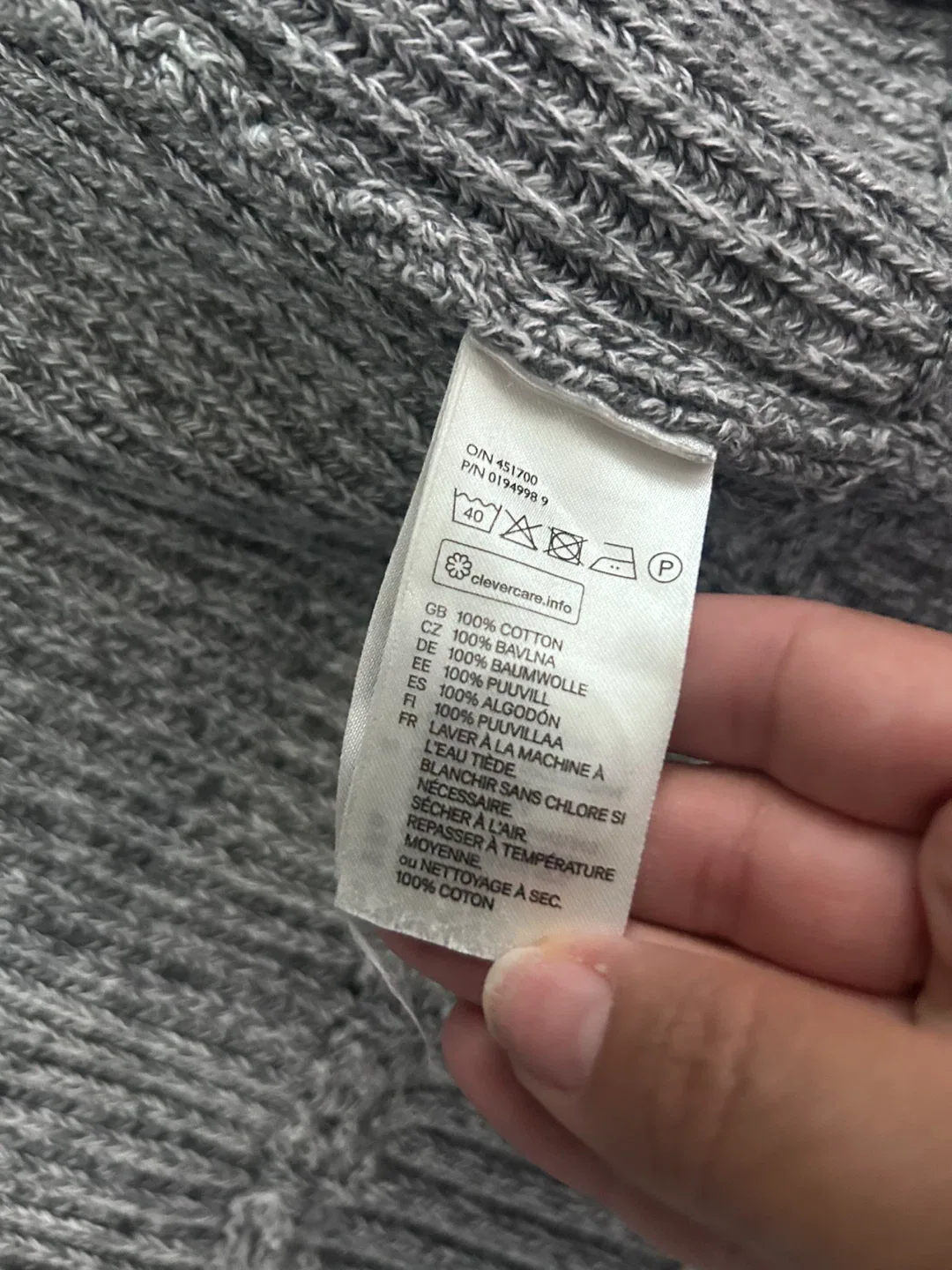 Men's Grey Cardigan Sweater image indicator(7)