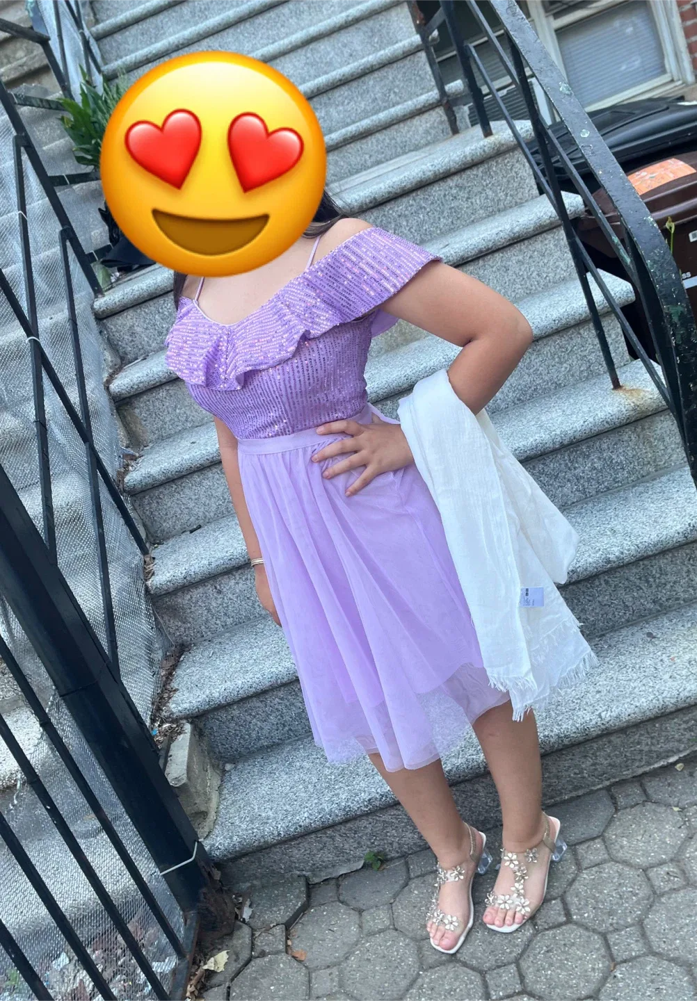 Girls' Purple Sequin Tulle Party Dress image indicator(2)