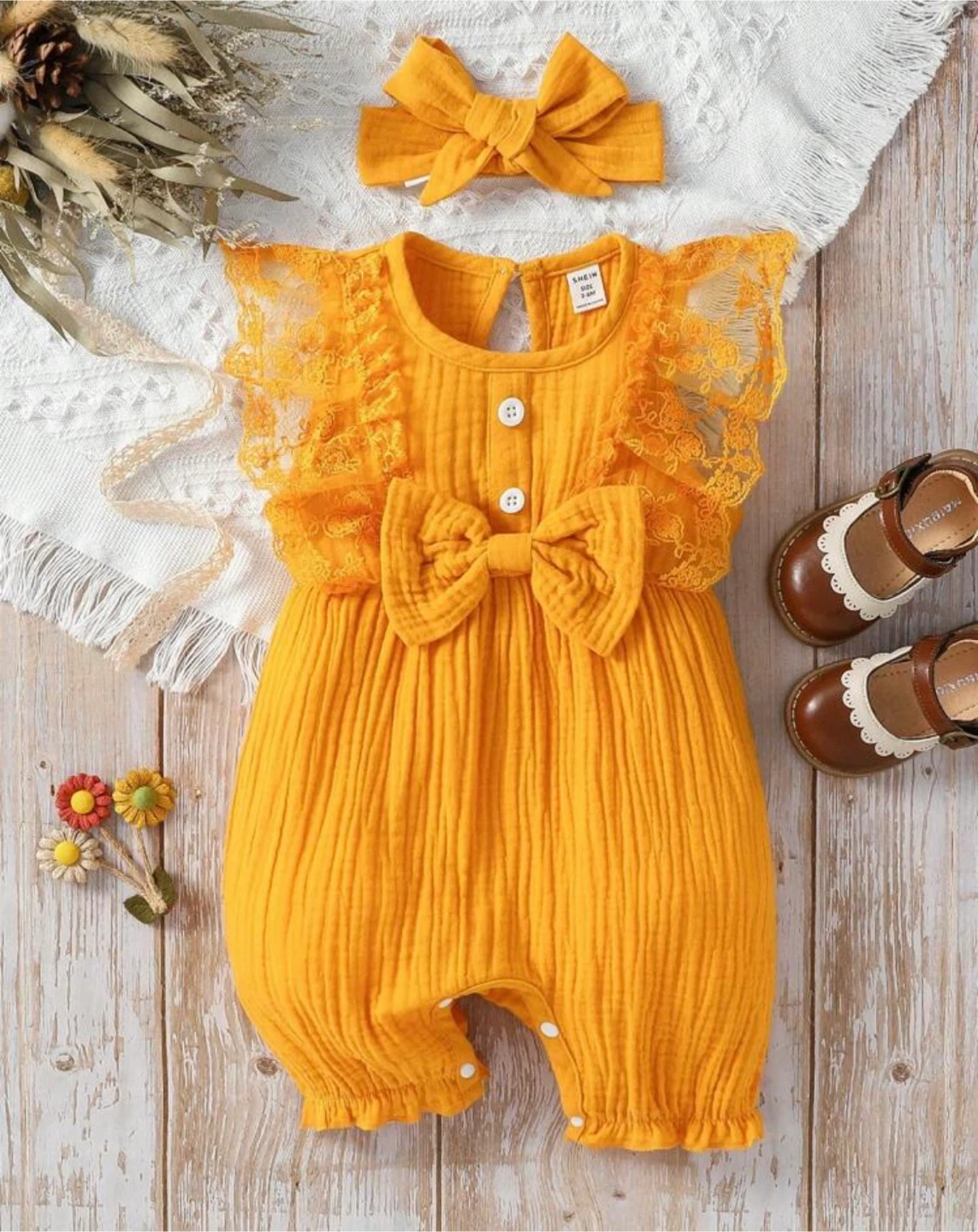 Baby Girl Romper, 6-9 months, 100% cotton
