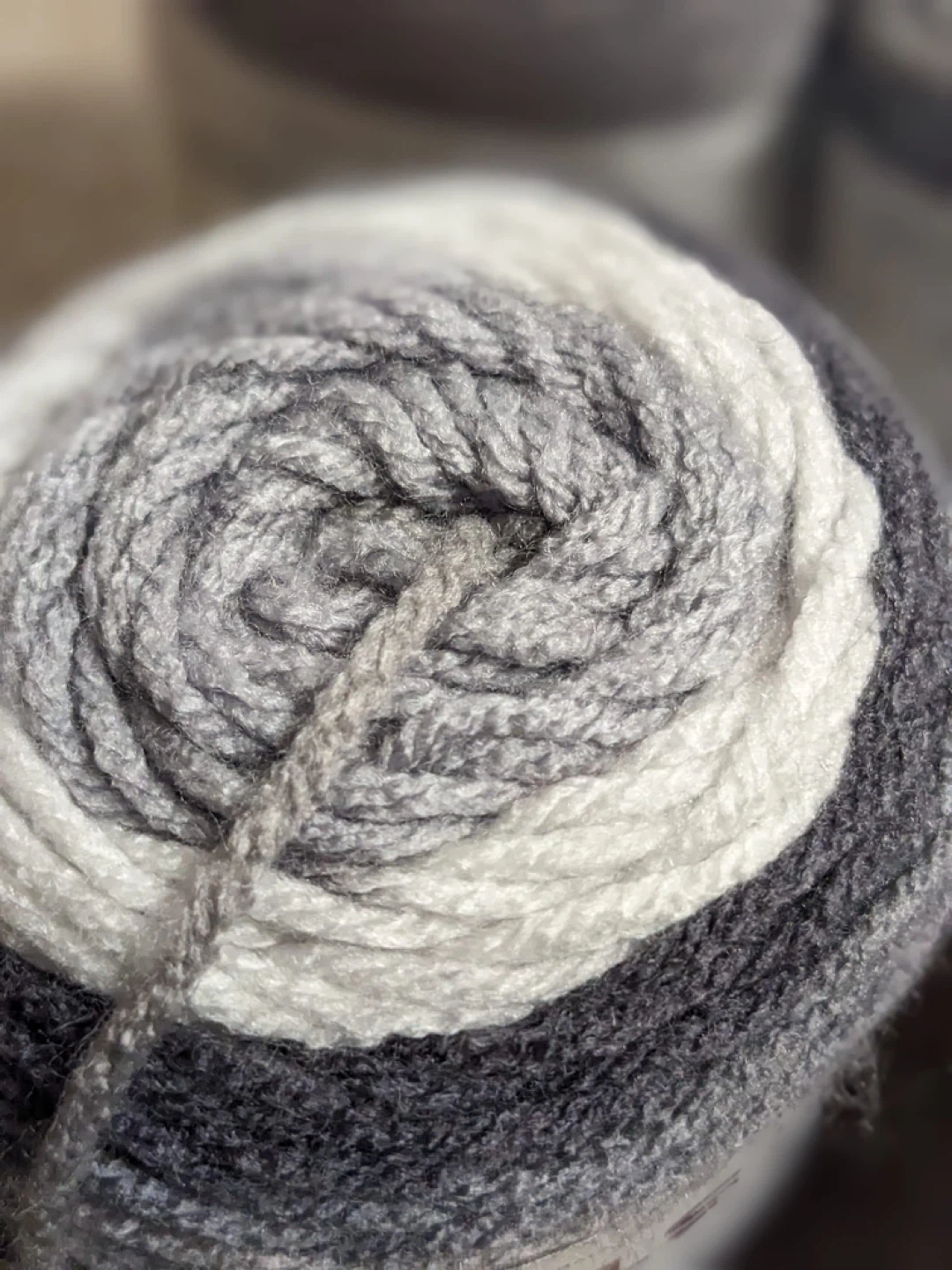 Lion Brand Just My Stripe Yarn - black white and gray 🥕 - photo 2