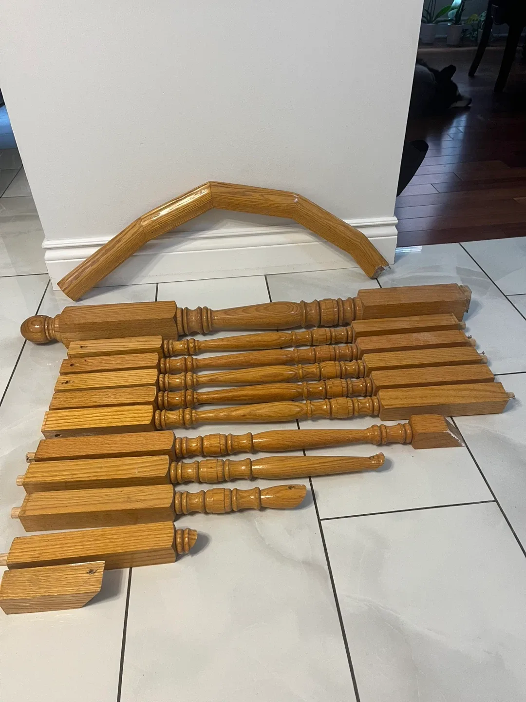 Wooden Stair Railing Spindles & Handrail image indicator(2)