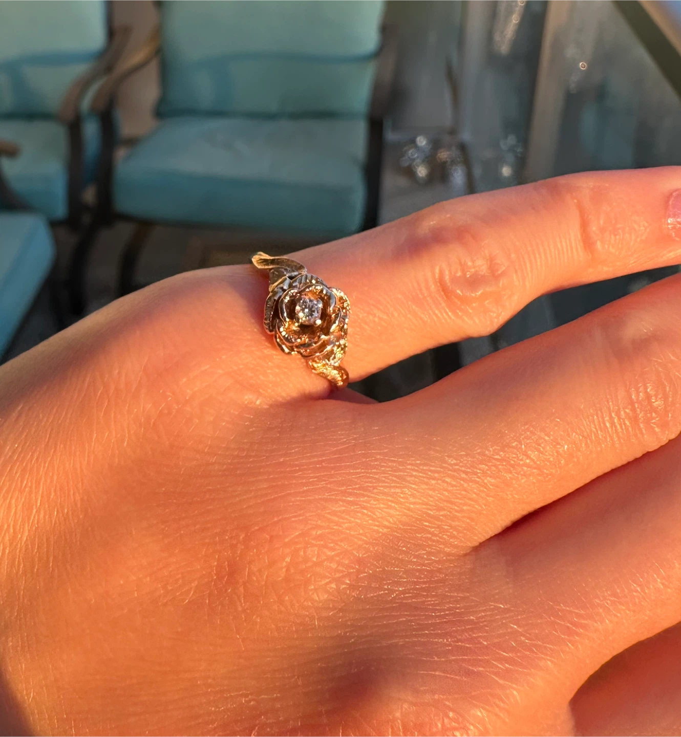 14K Rose Gold Ring – size 6 - Beautiful Rose Design 🌹 - photo 3