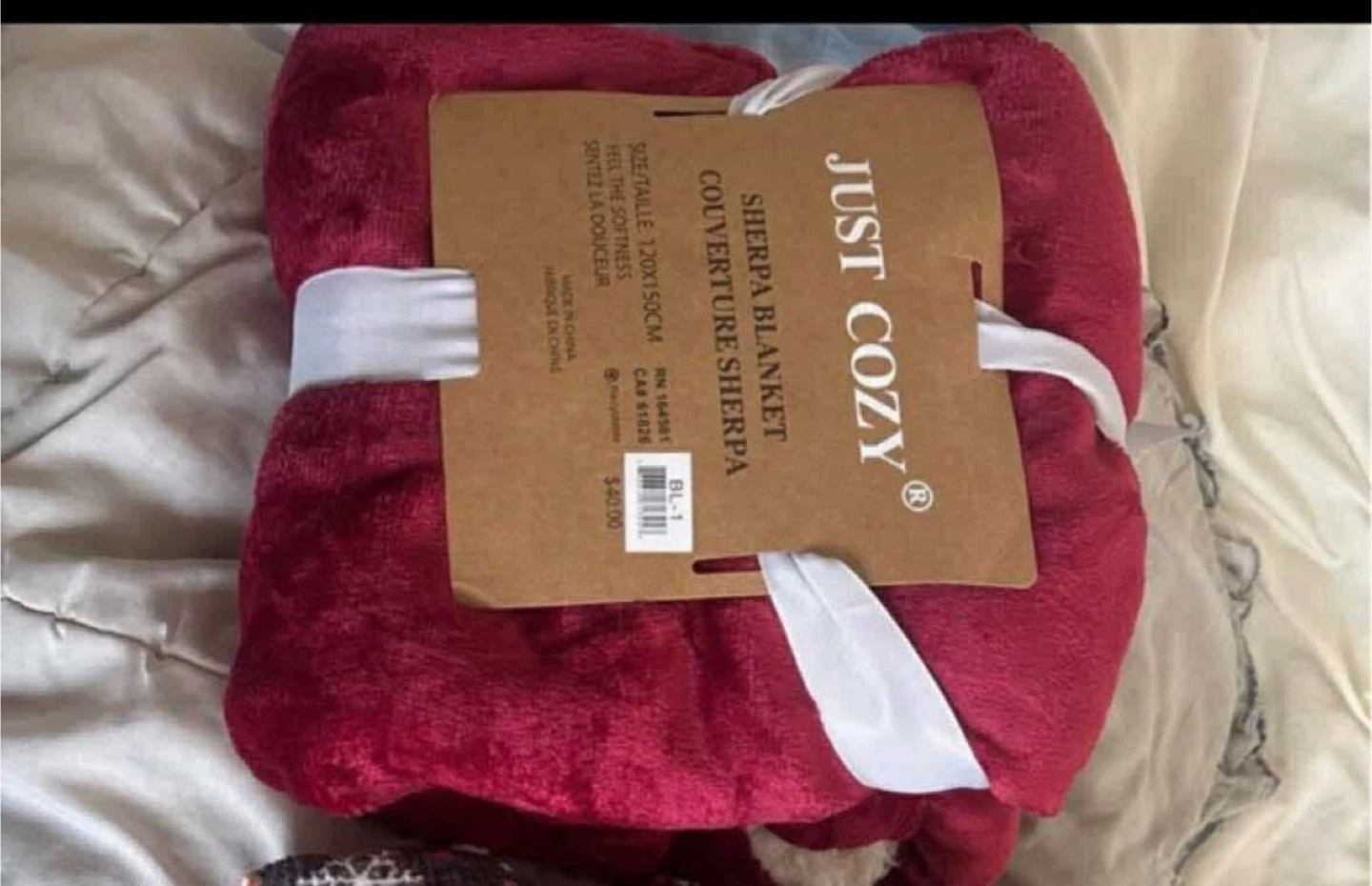 Just Cozy Sherpa Blanket 120x150cm - New!