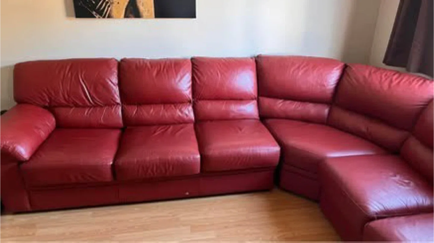 Red Leather Sectional Sofa image indicator(3)