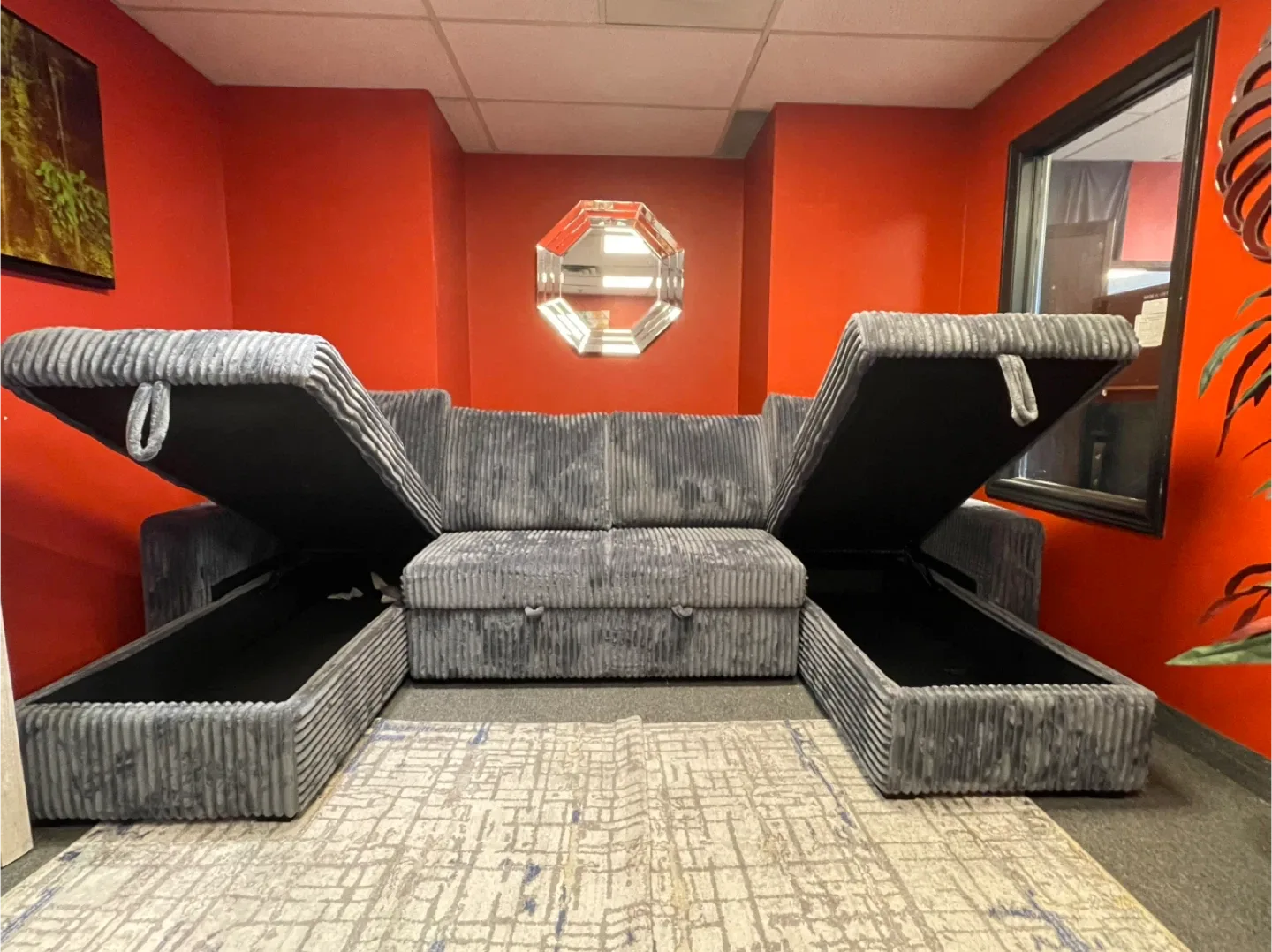 Grey Sectional Sofa with Storage image indicator(4)