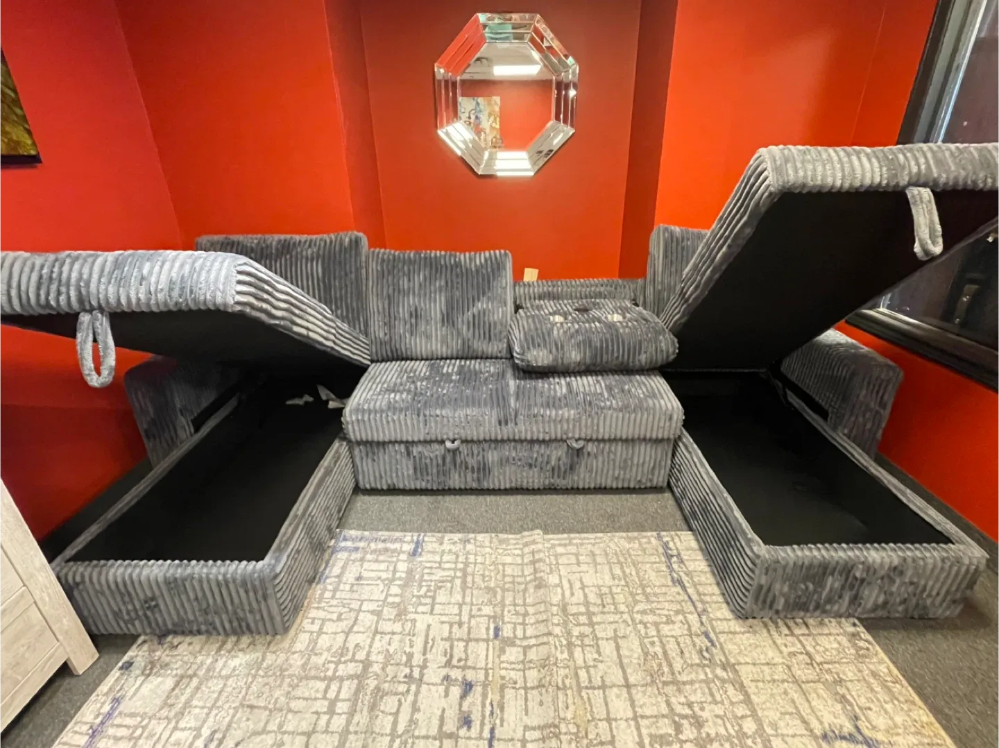 Grey Sectional Sofa with Storage image indicator(3)