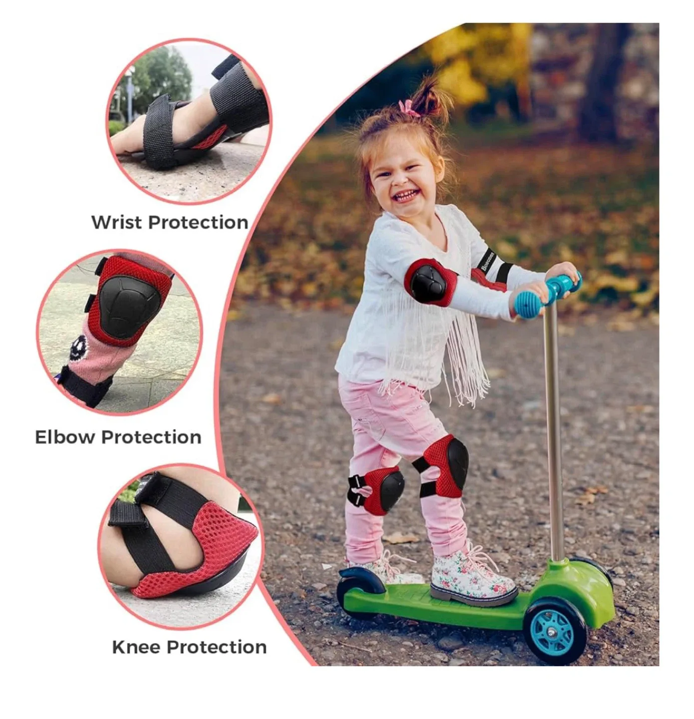 Kids Protective Gear Set - Knee, Elbow, Wrist Pads image indicator(2)