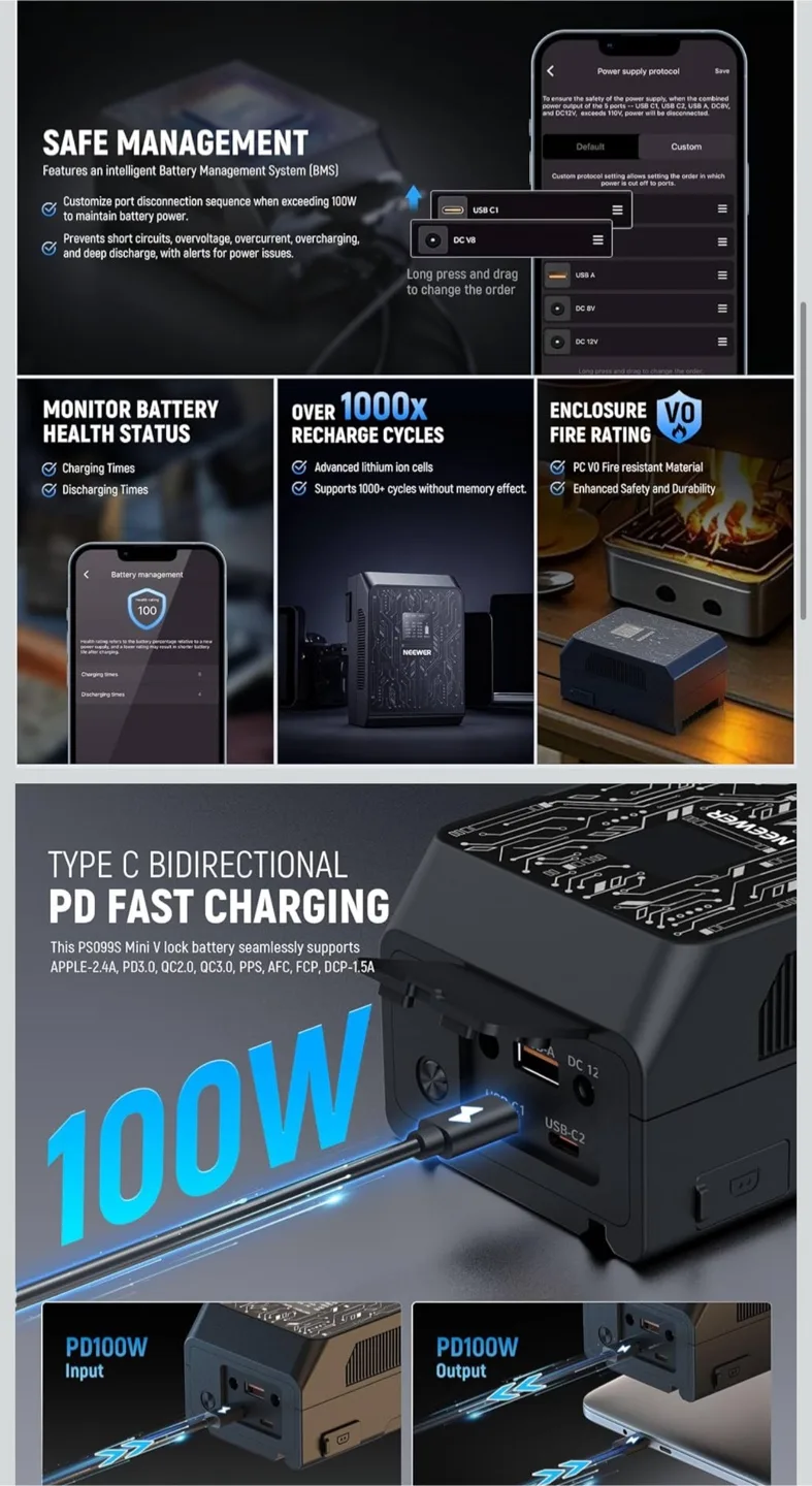 Neewer PS099S Mini V Lock Battery image indicator(2)