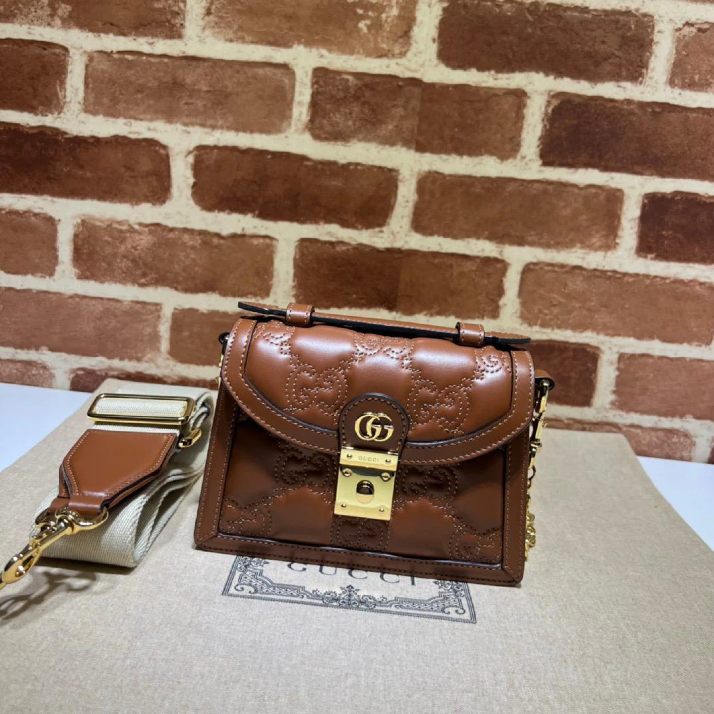 Gucci Brown Leather Shoulder Bag