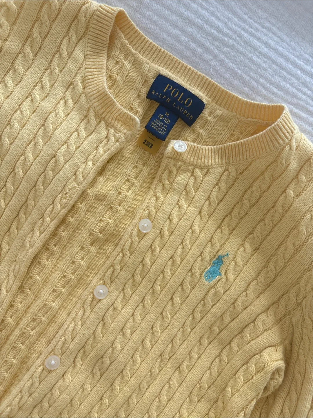 Polo Ralph Lauren Yellow Cardigan Size M (8-10) image indicator(2)