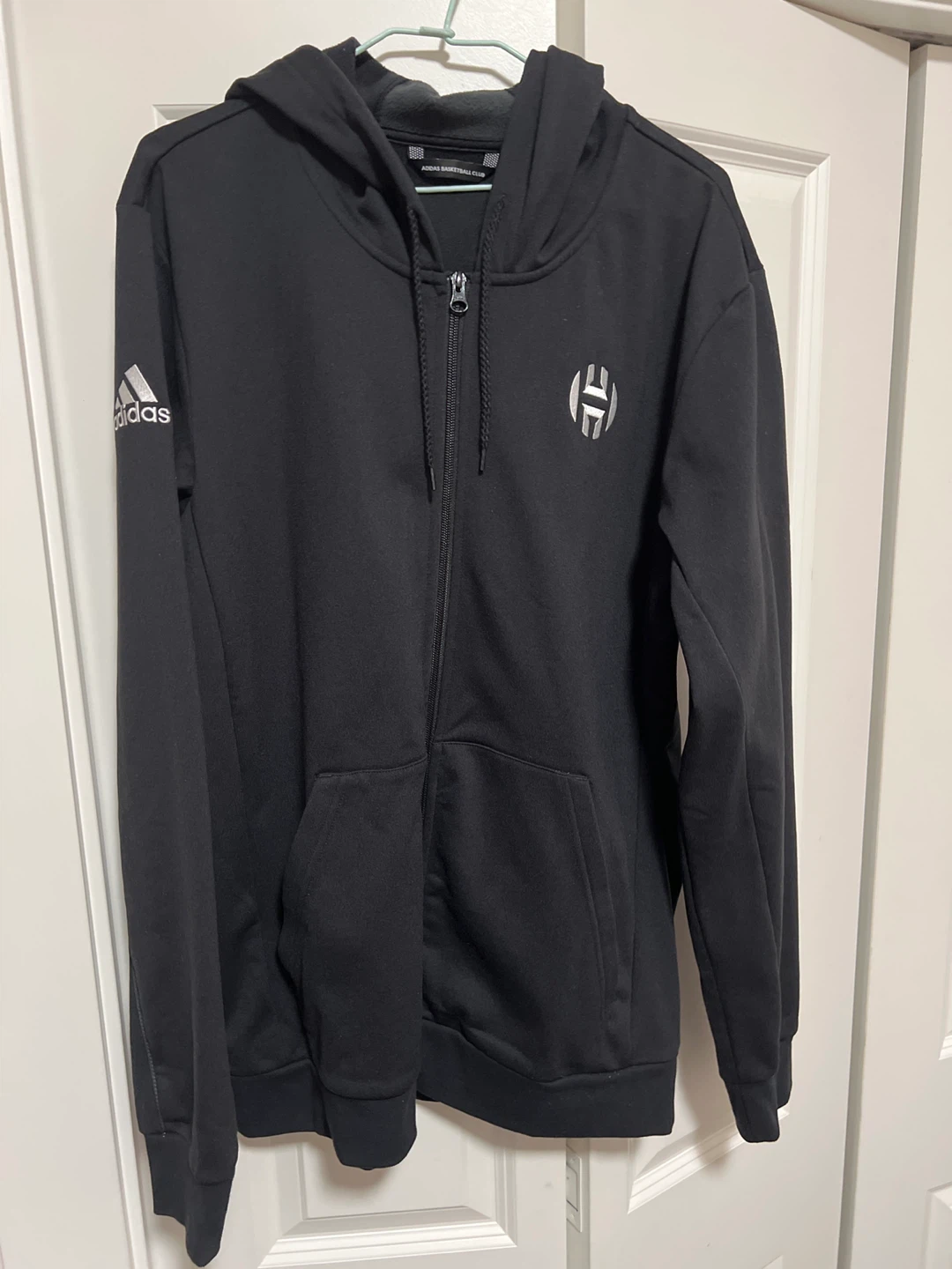 Adidas Harden Fleece Full-Zip Hoodie - Black, L
