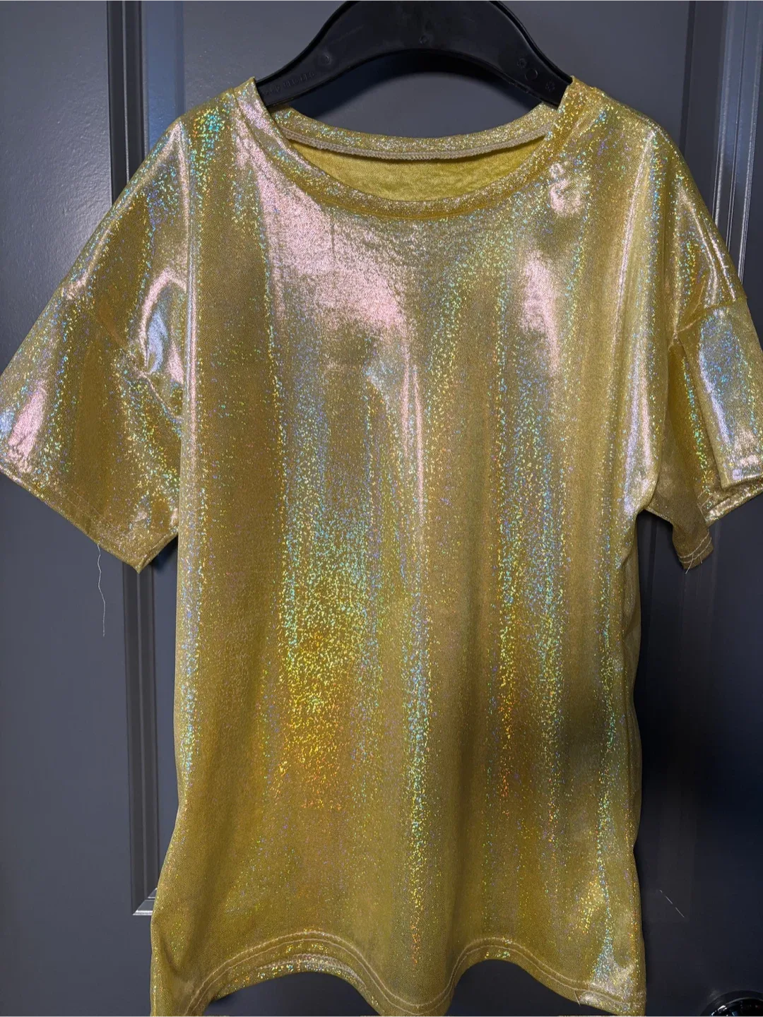 Gold Sparkly T-Shirt for boys figure skating or dance - NWOT thumbnail