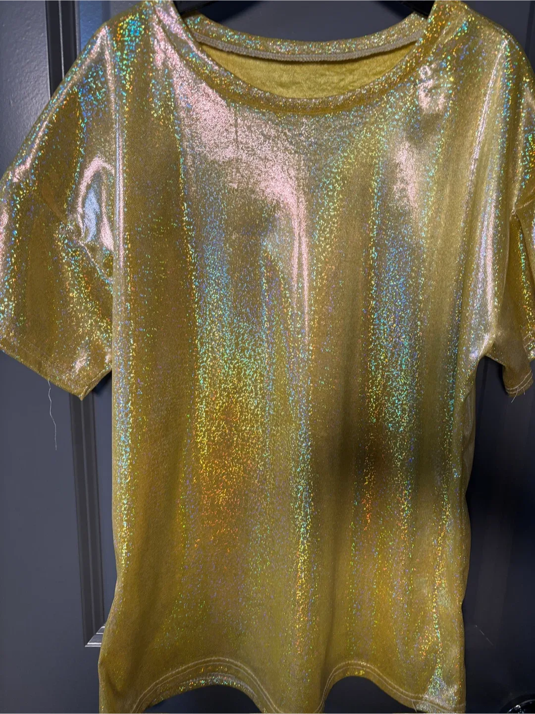 Gold Sparkly T-Shirt for boys figure skating or dance - NWOT image indicator(3)