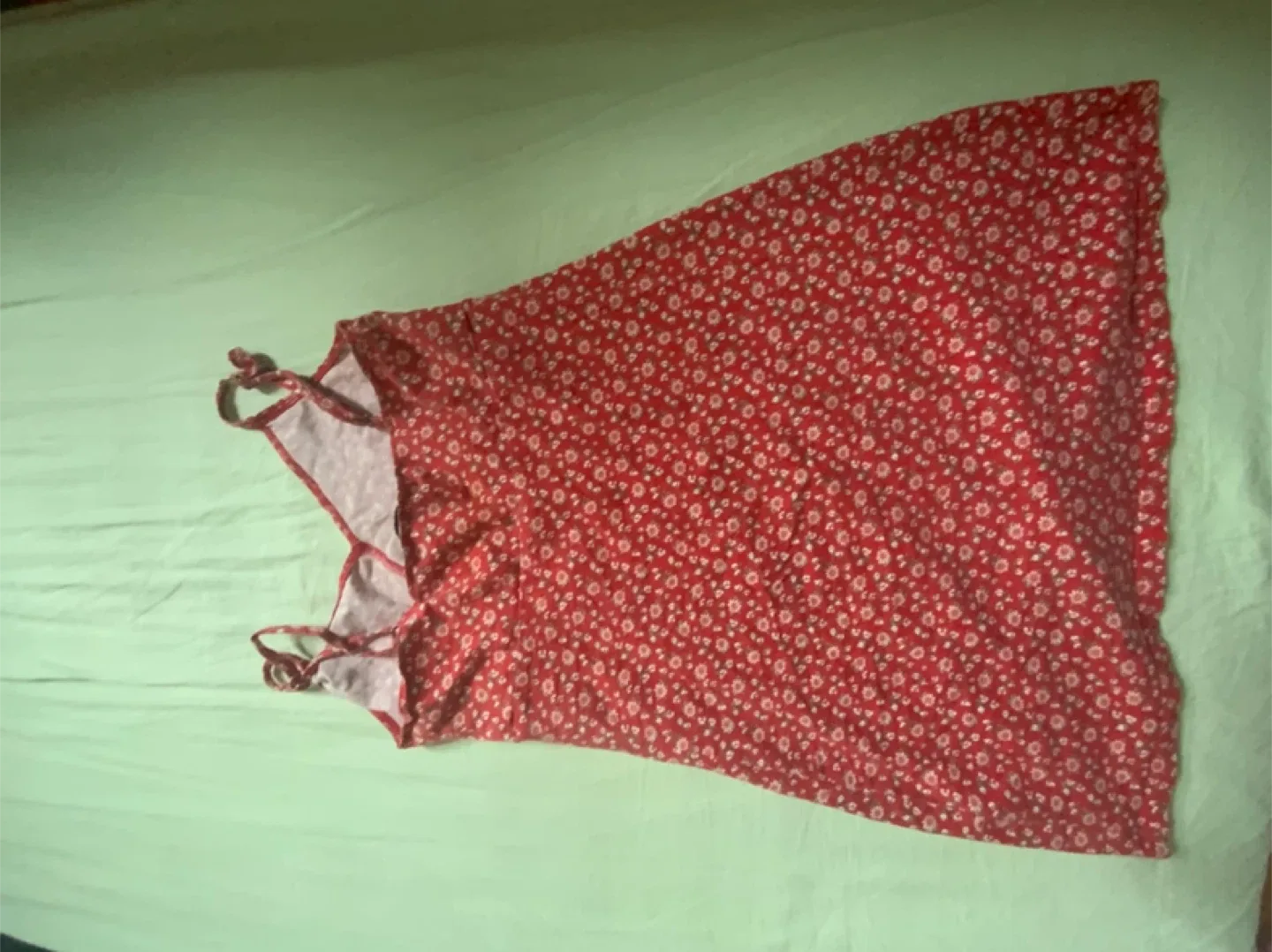 cute cotton red floral mini dress - hollister M image indicator(3)