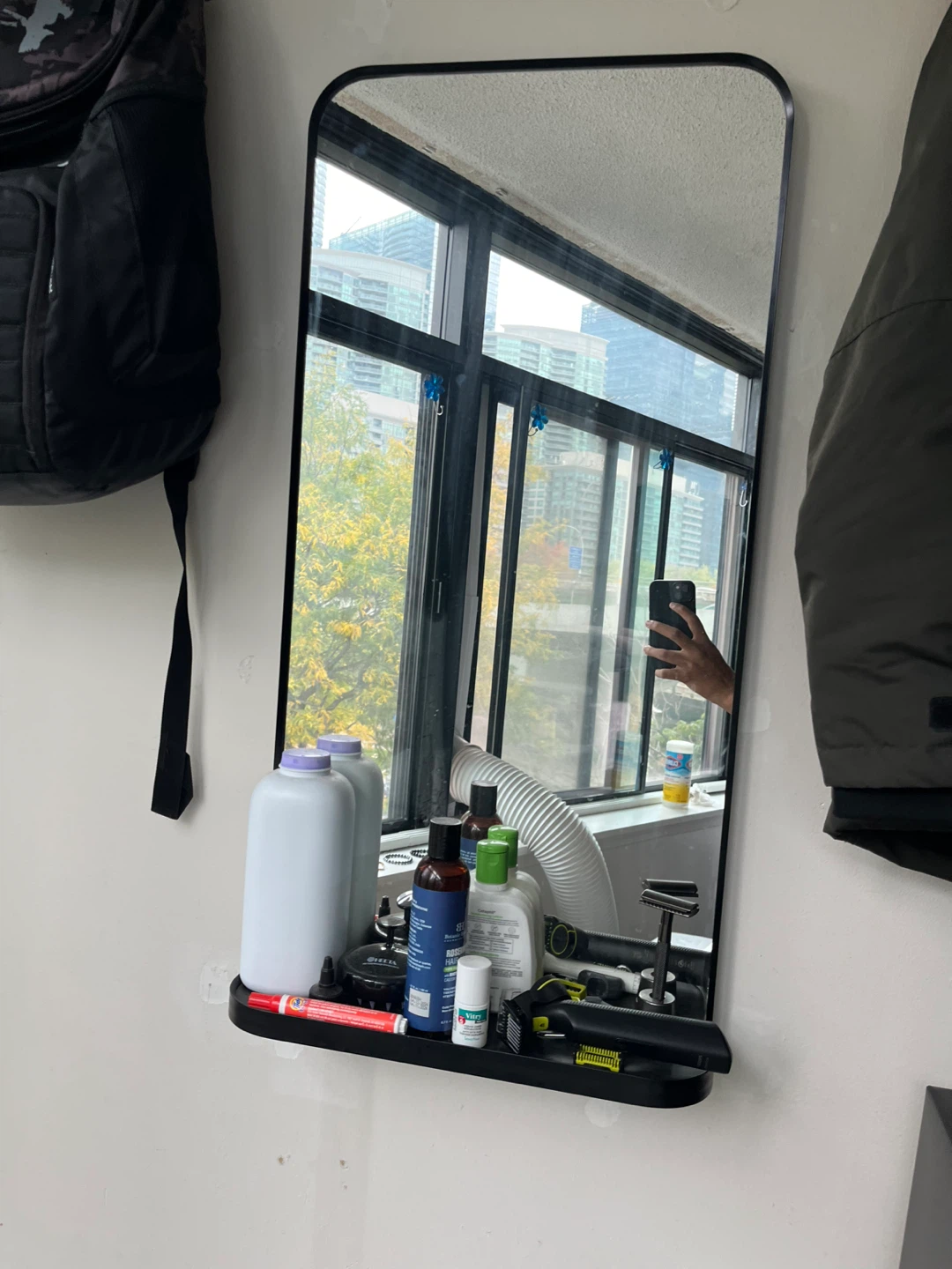 LINDBYN Mirror with Shelf