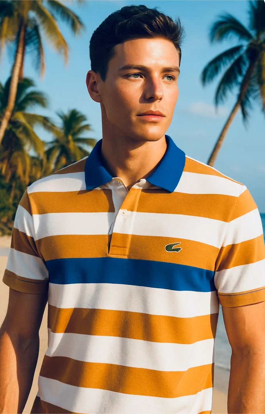 Lacoste Striped Polo Shirt - Size 2 thumbnail