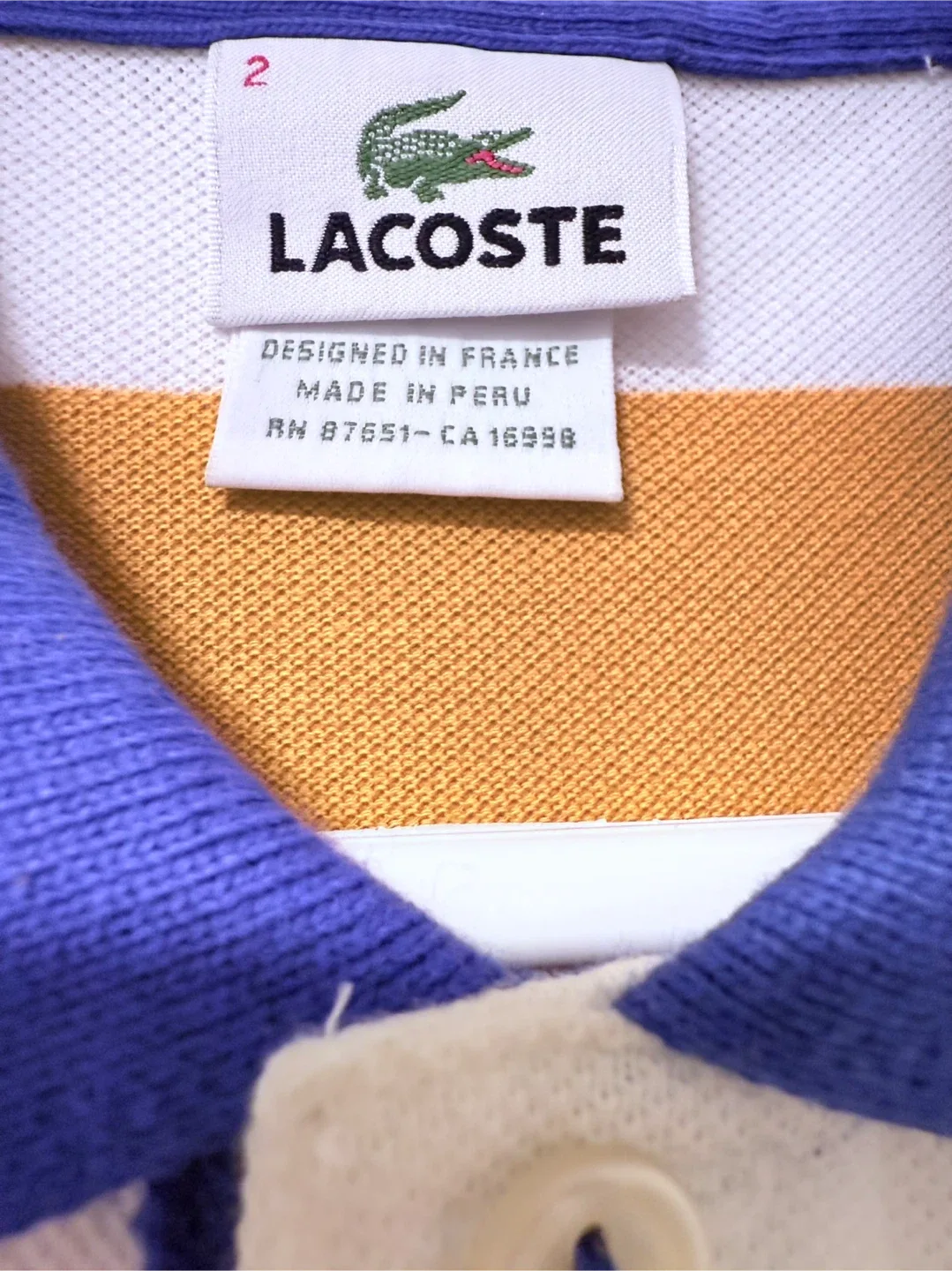 Lacoste Striped Polo Shirt - Size 2 image indicator(4)