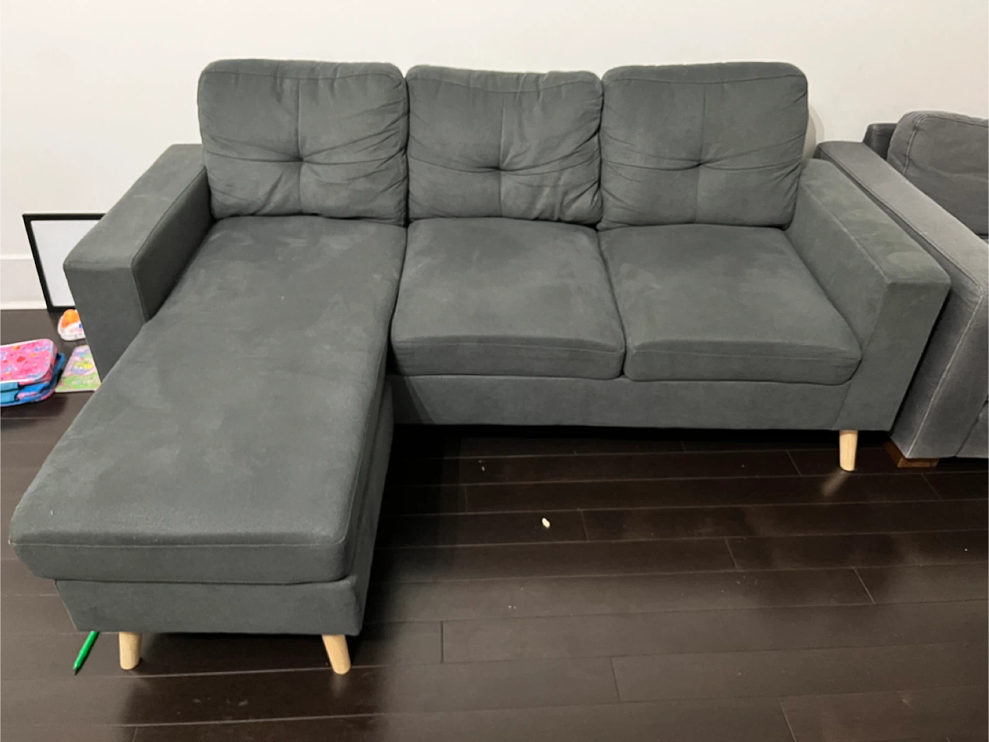Grey Sectional Sofa with Chaise - photo 2