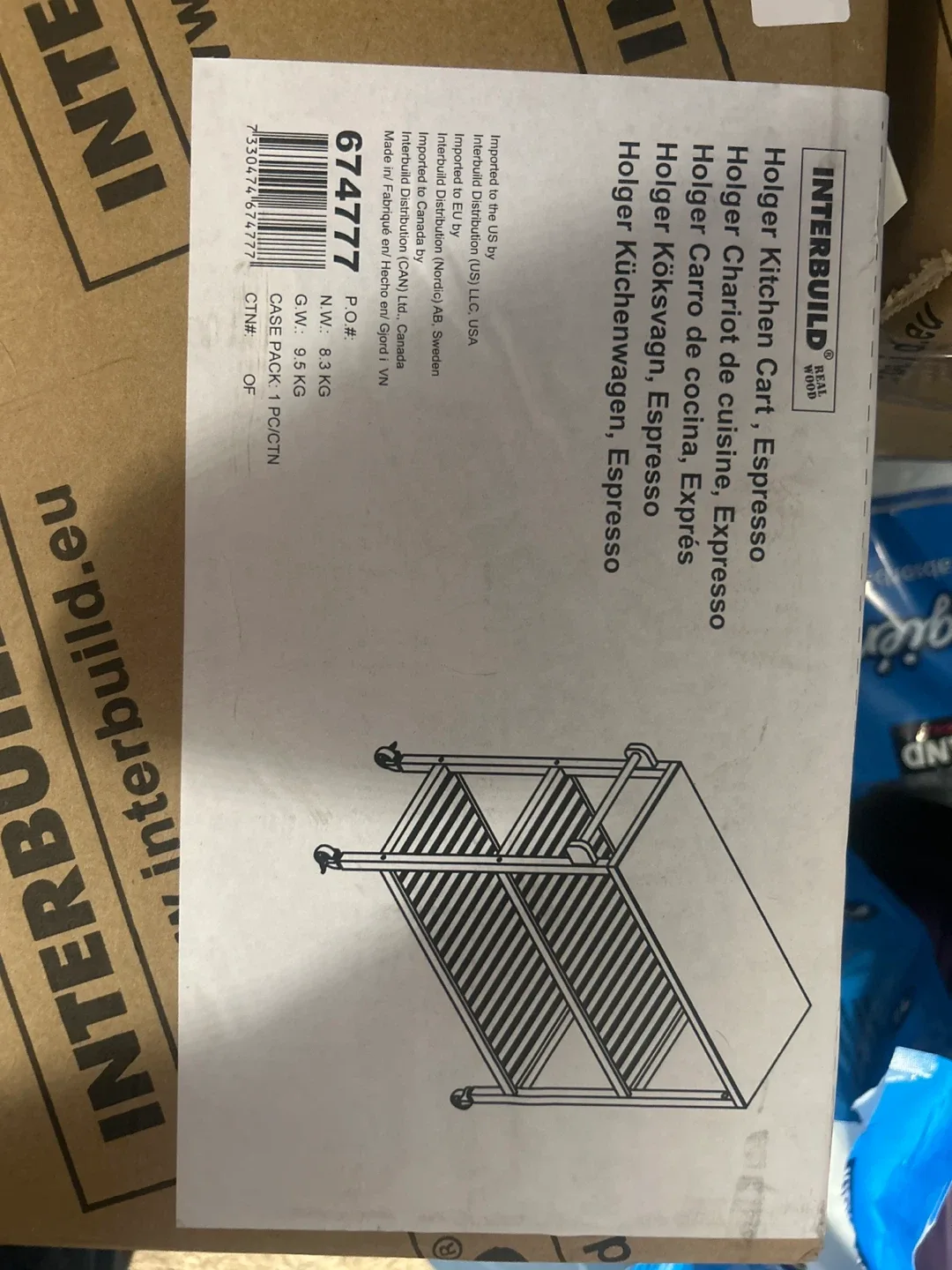 Interbuild Holger Kitchen Cart Espresso