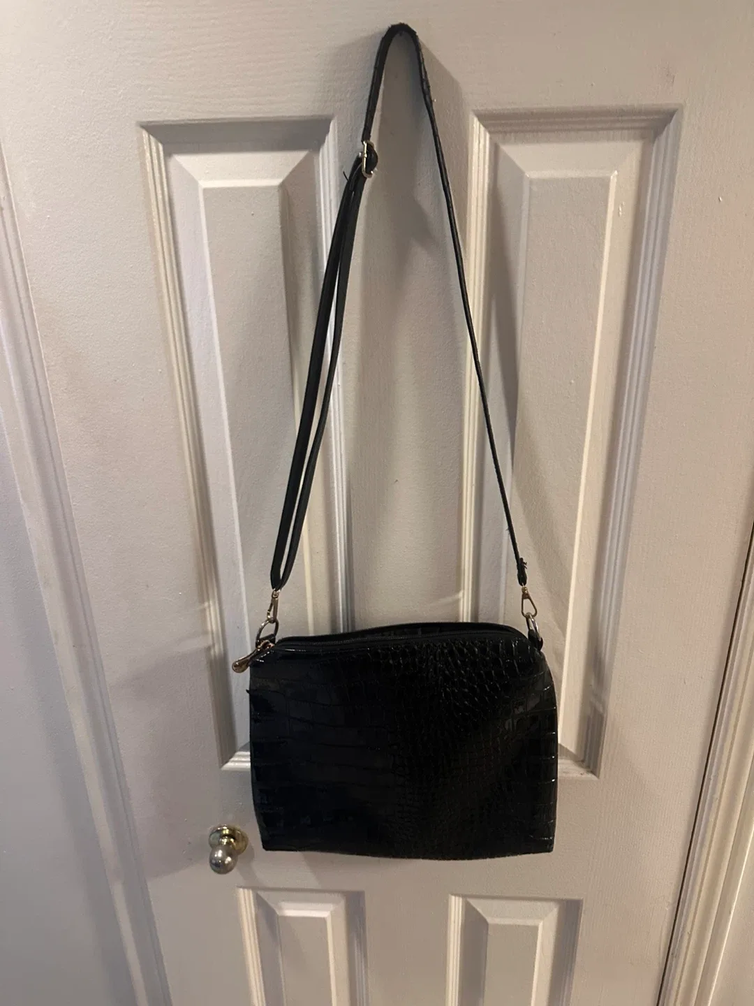 Black Crocodile Crossbody Bag thumbnail