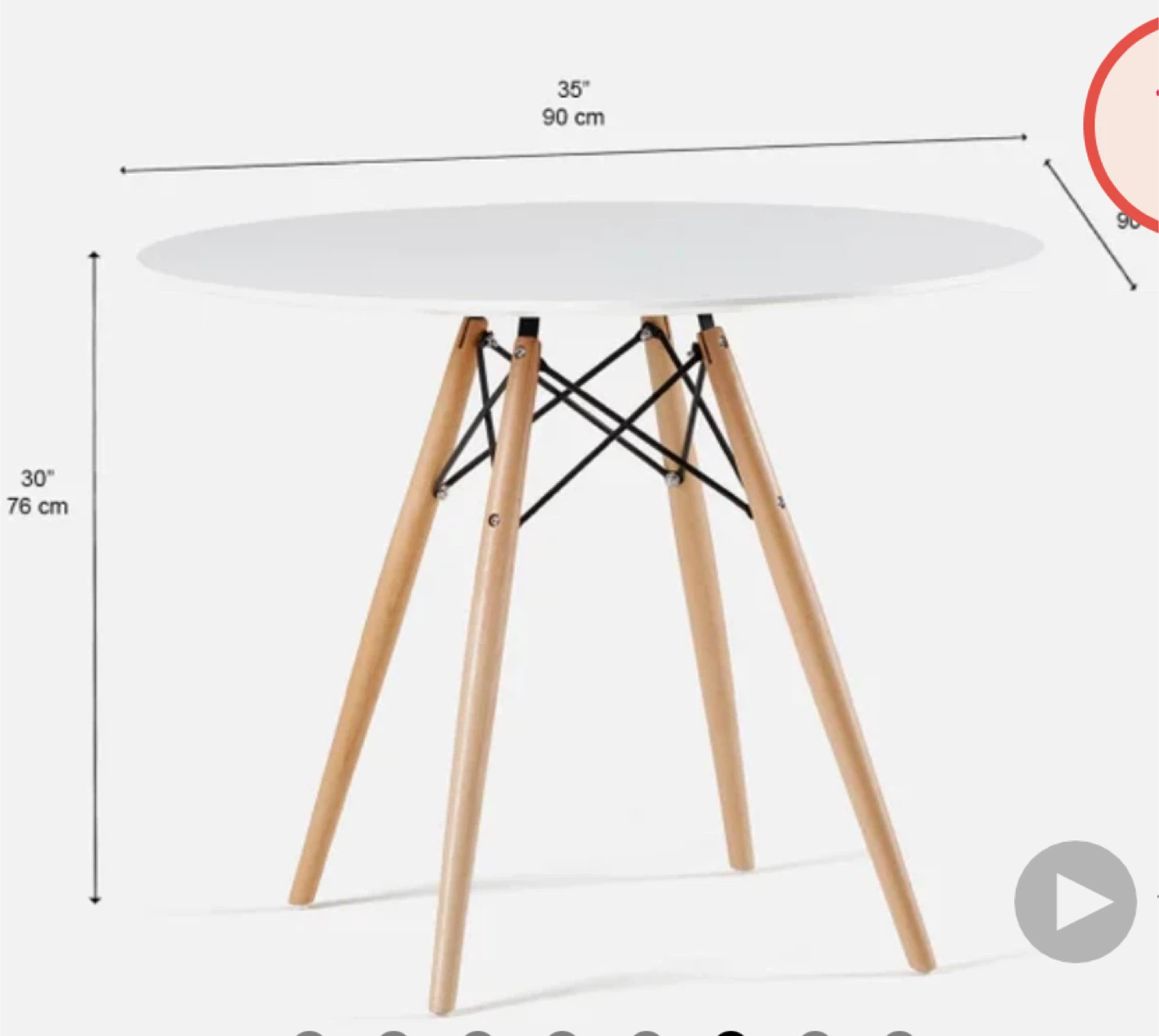 White Round Dining Indoor/Outdoor Table w/ 2 chairs - photo 5