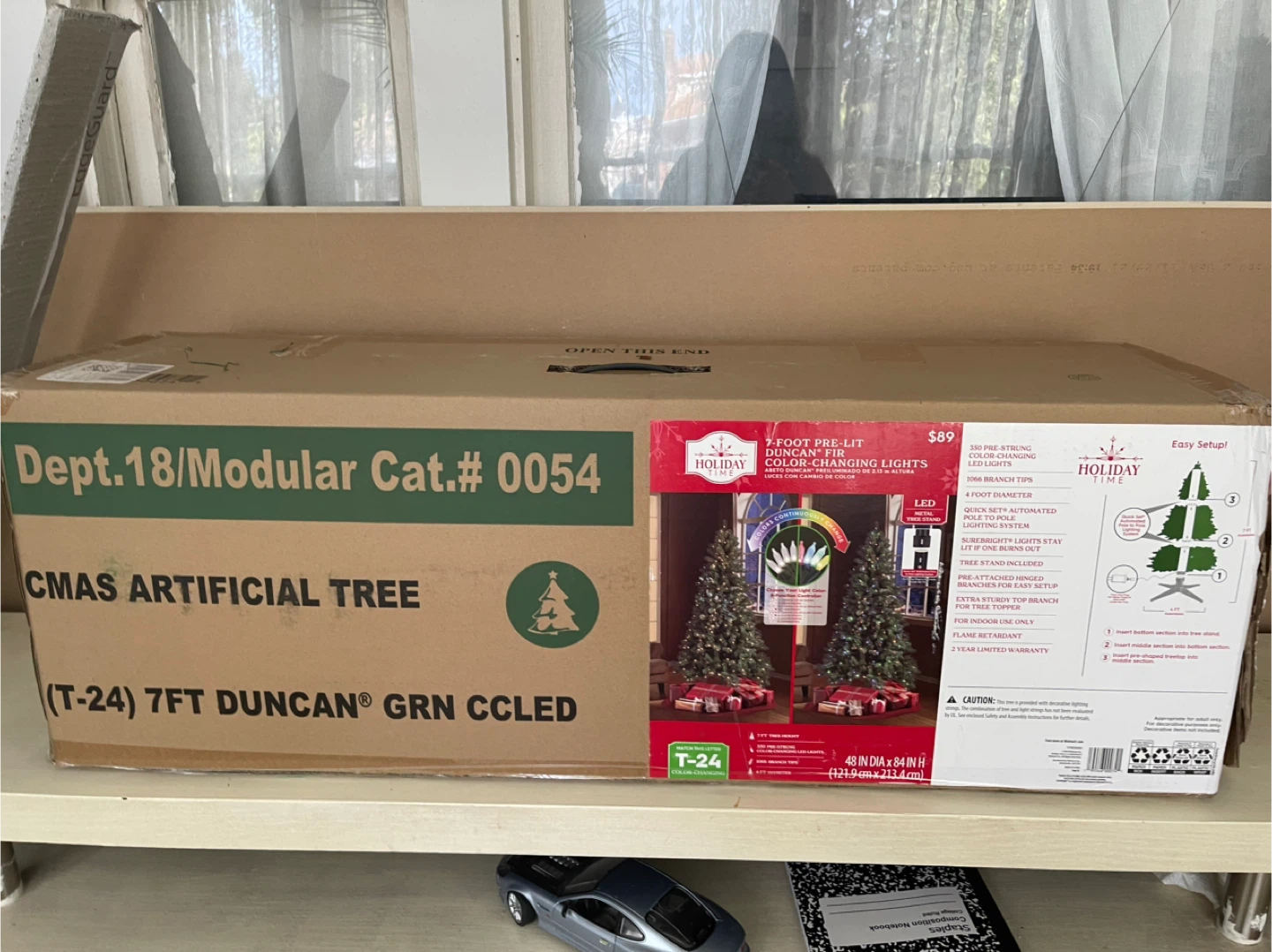 Holiday Time 7ft Pre-Lit Duncan Green Artificial Christmas Tree