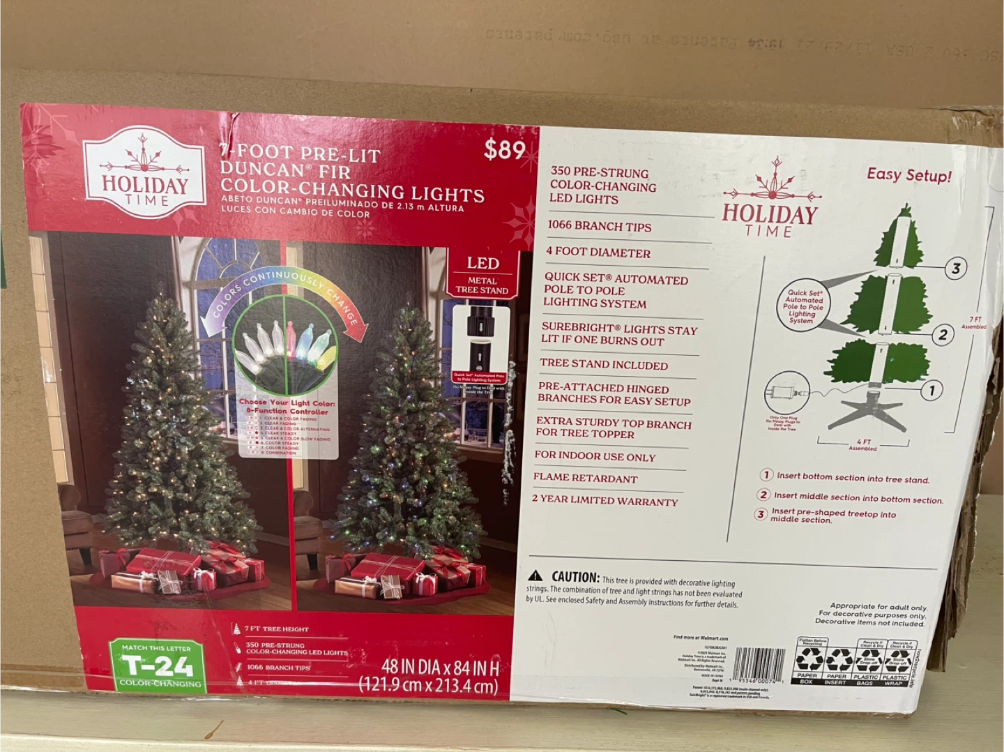 Holiday Time 7ft Pre-Lit Duncan Green Artificial Christmas Tree - photo 2
