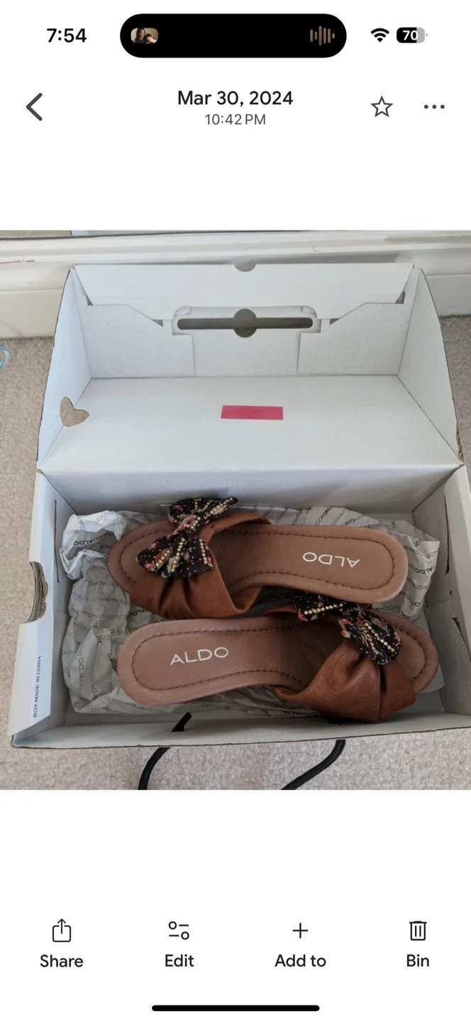 ALDO Brown Sandals with Bow Detail thumbnail
