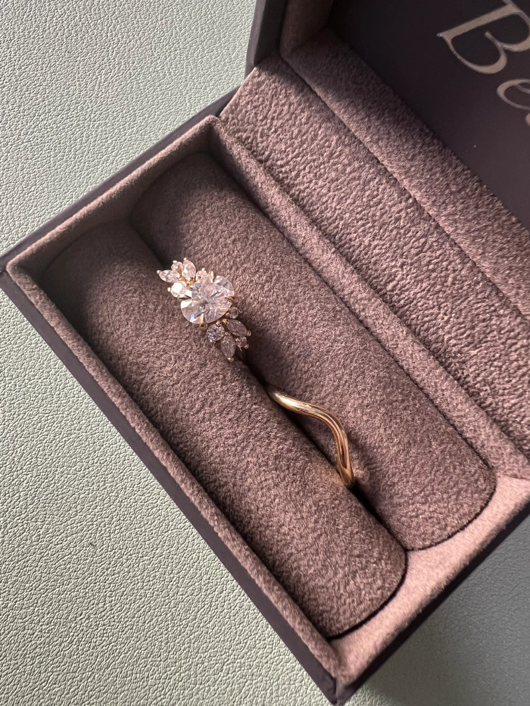 14k Gold Engagement Ring set with Lab Grown Moissanite stones - photo 2