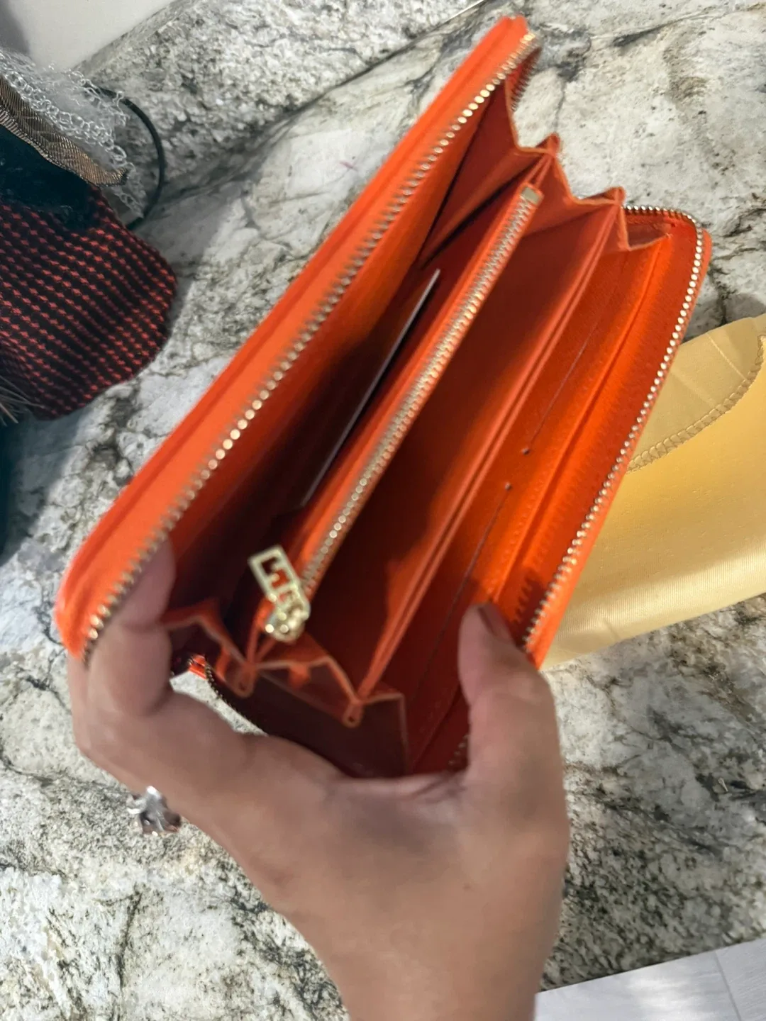 New Fendi Orange Wallet check more pictures image indicator(4)