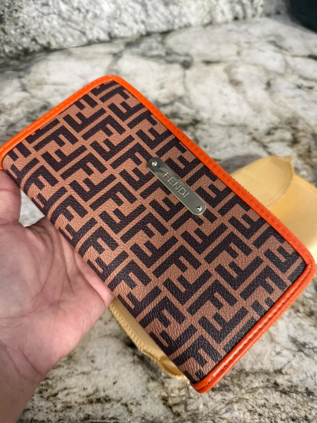 New Fendi Orange Wallet check more pictures image indicator(2)
