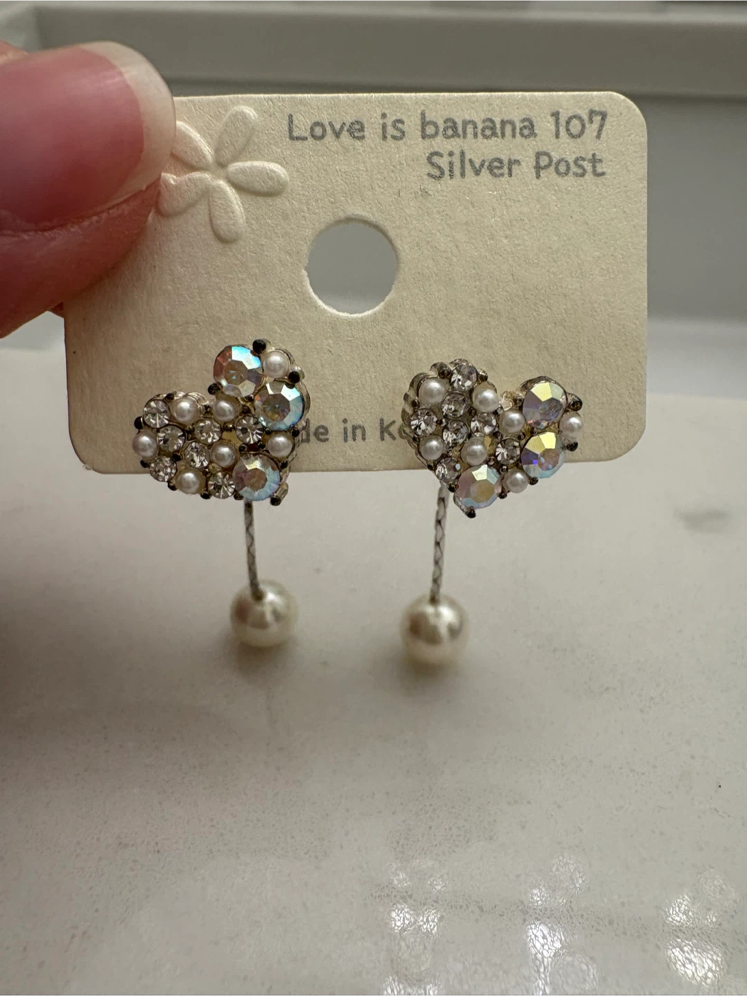 Silver Post Heart Earrings