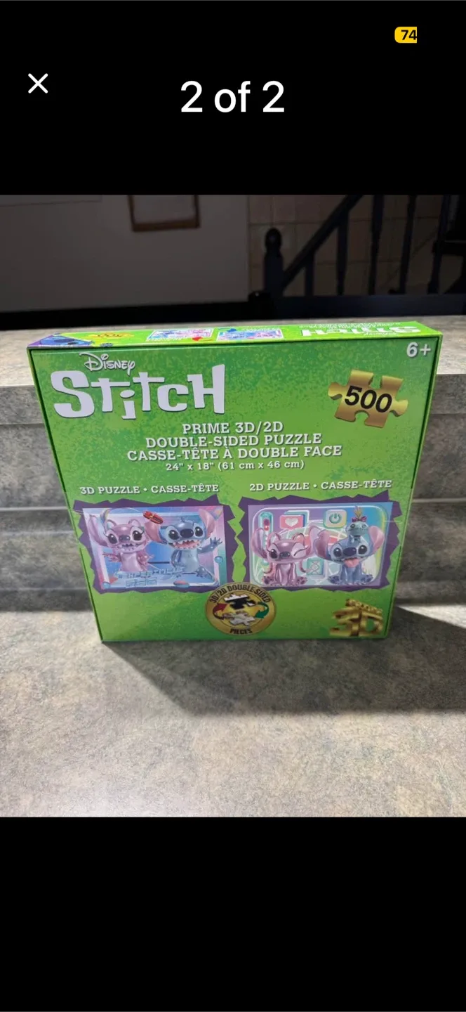 Disney Stitch Prime 3D/2D Double Sided Puzzle 500pc image indicator(2)