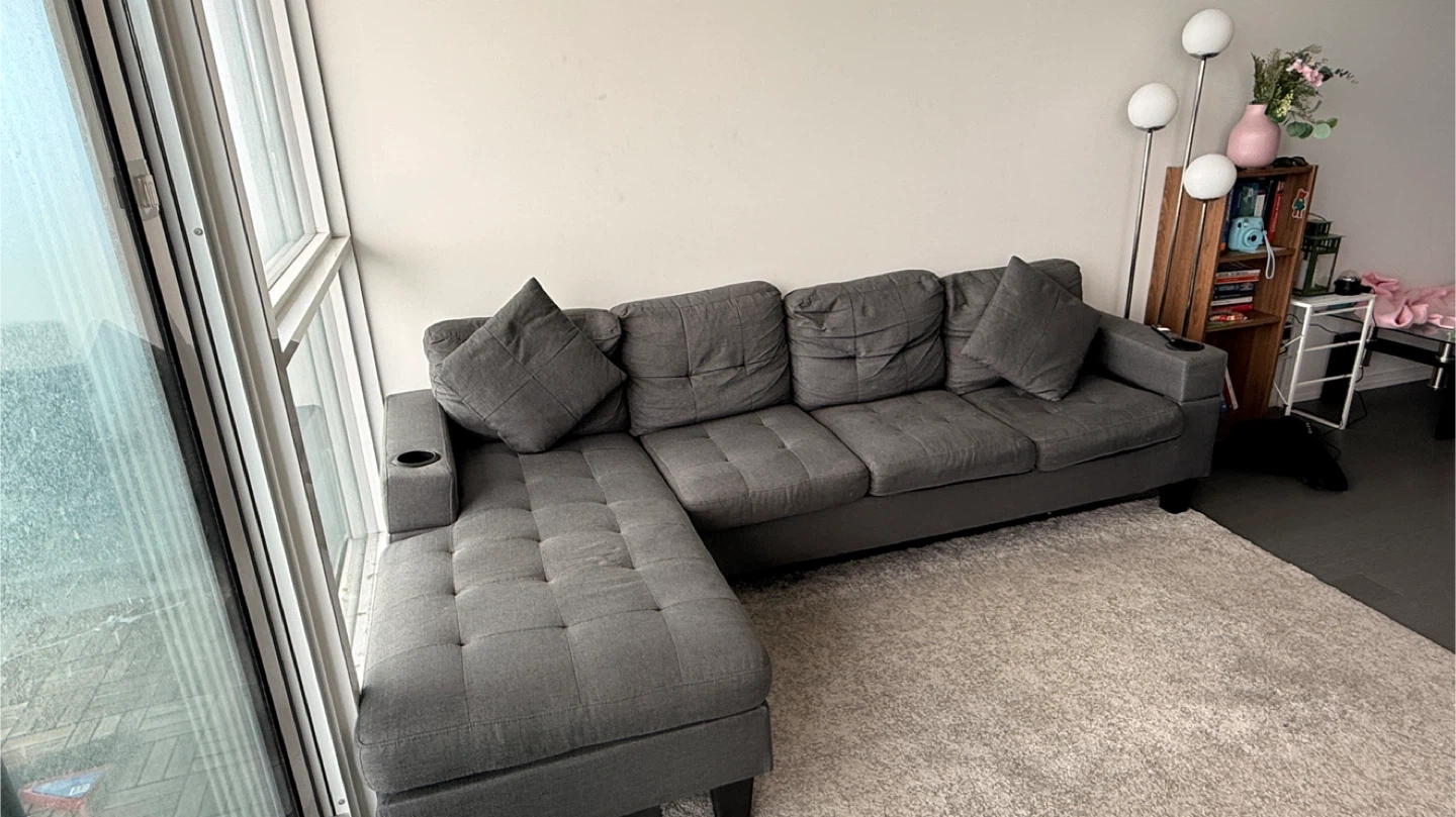 Grey Sectional Sofa with Chaise