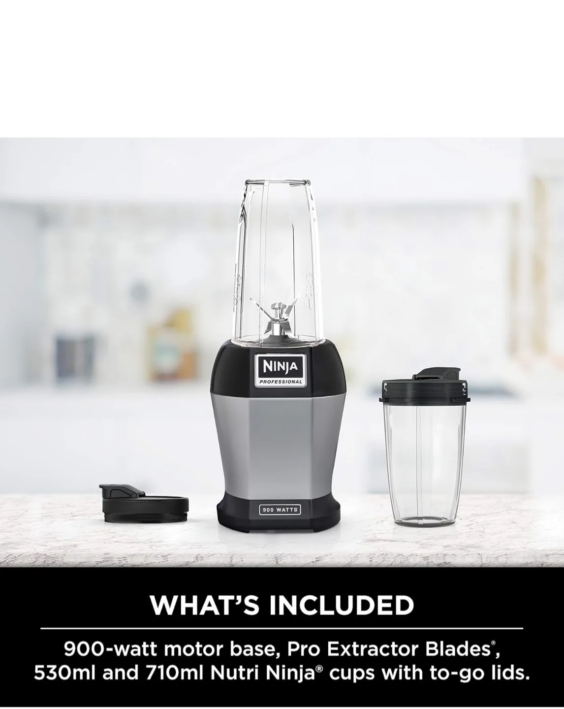 Brand New Ninja Nutri Pro Compact Personal Blender. Silver/Black image indicator(2)