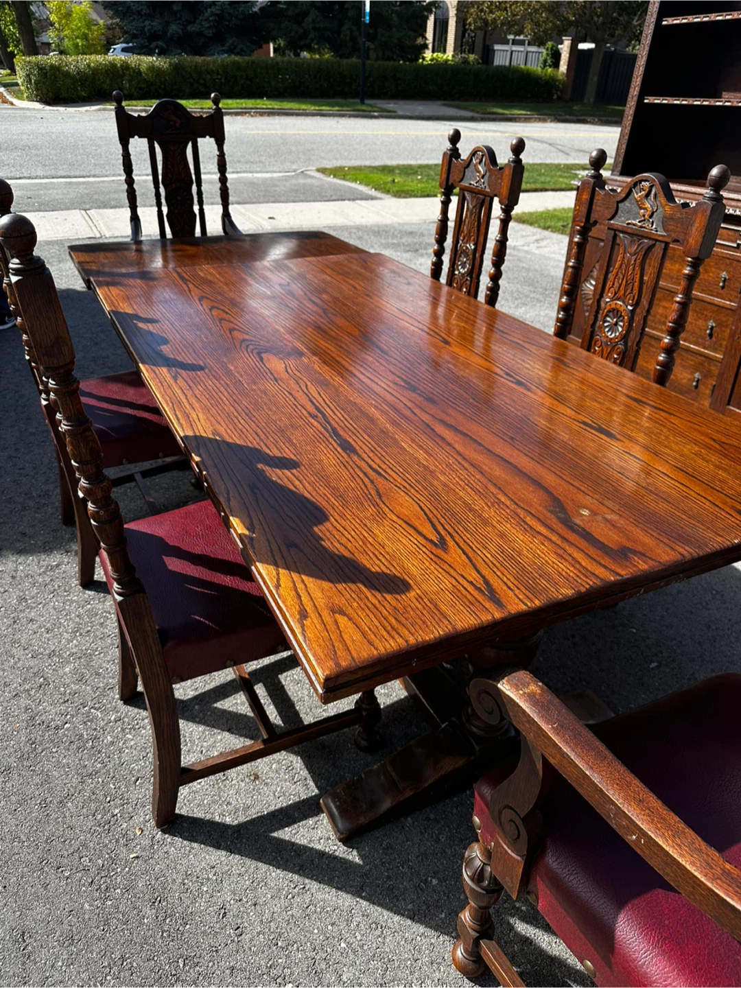 Antique Dining Set - Dark Wood - photo 3