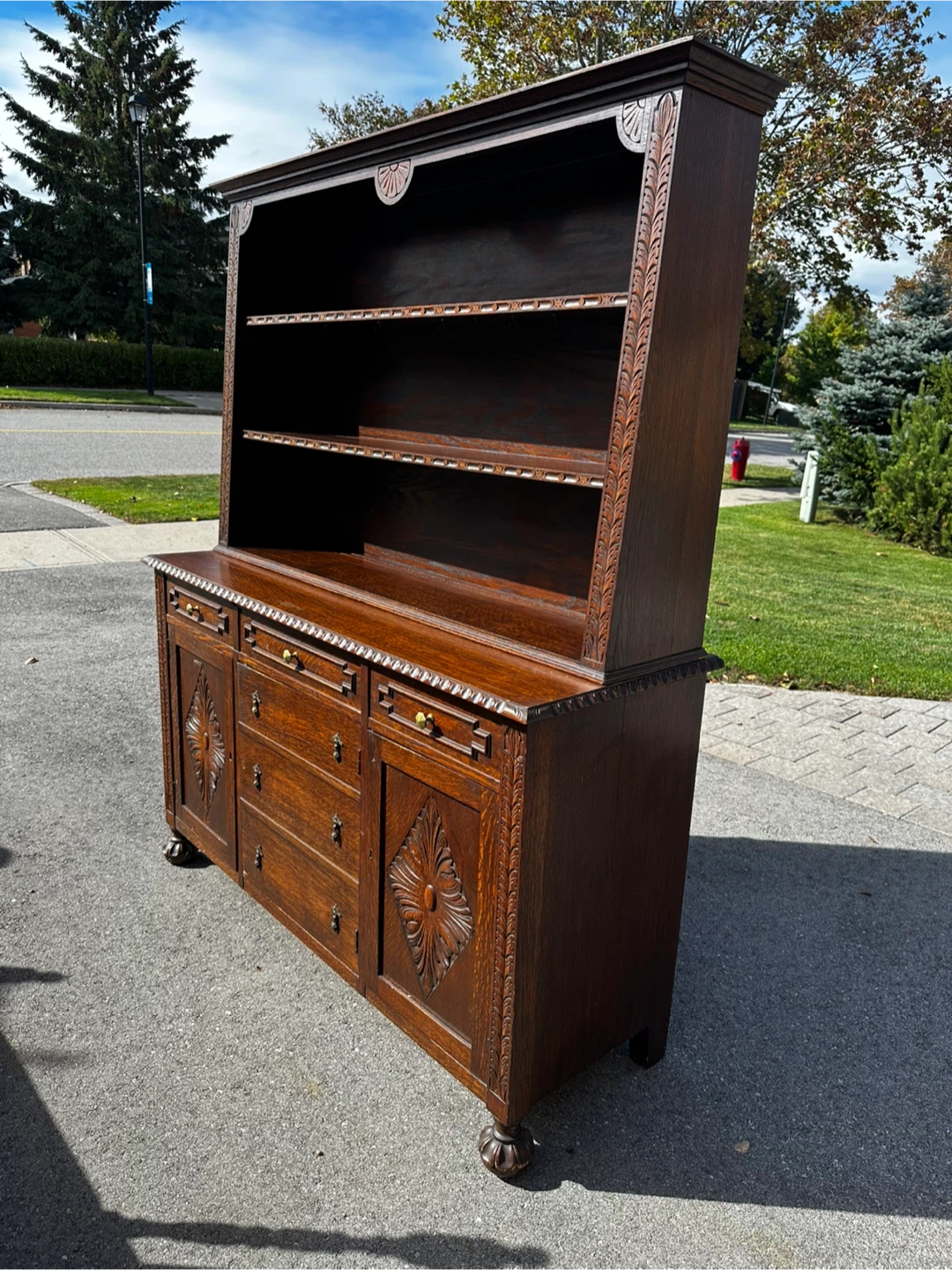 Antique Dining Set - Dark Wood - photo 2
