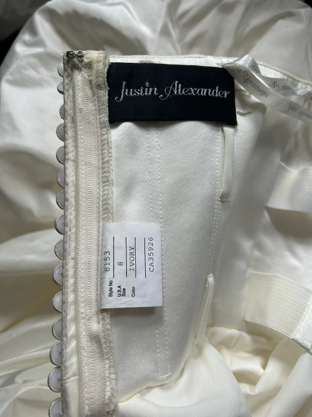 Justin Alexander Wedding Dress - Size 8, Ivory