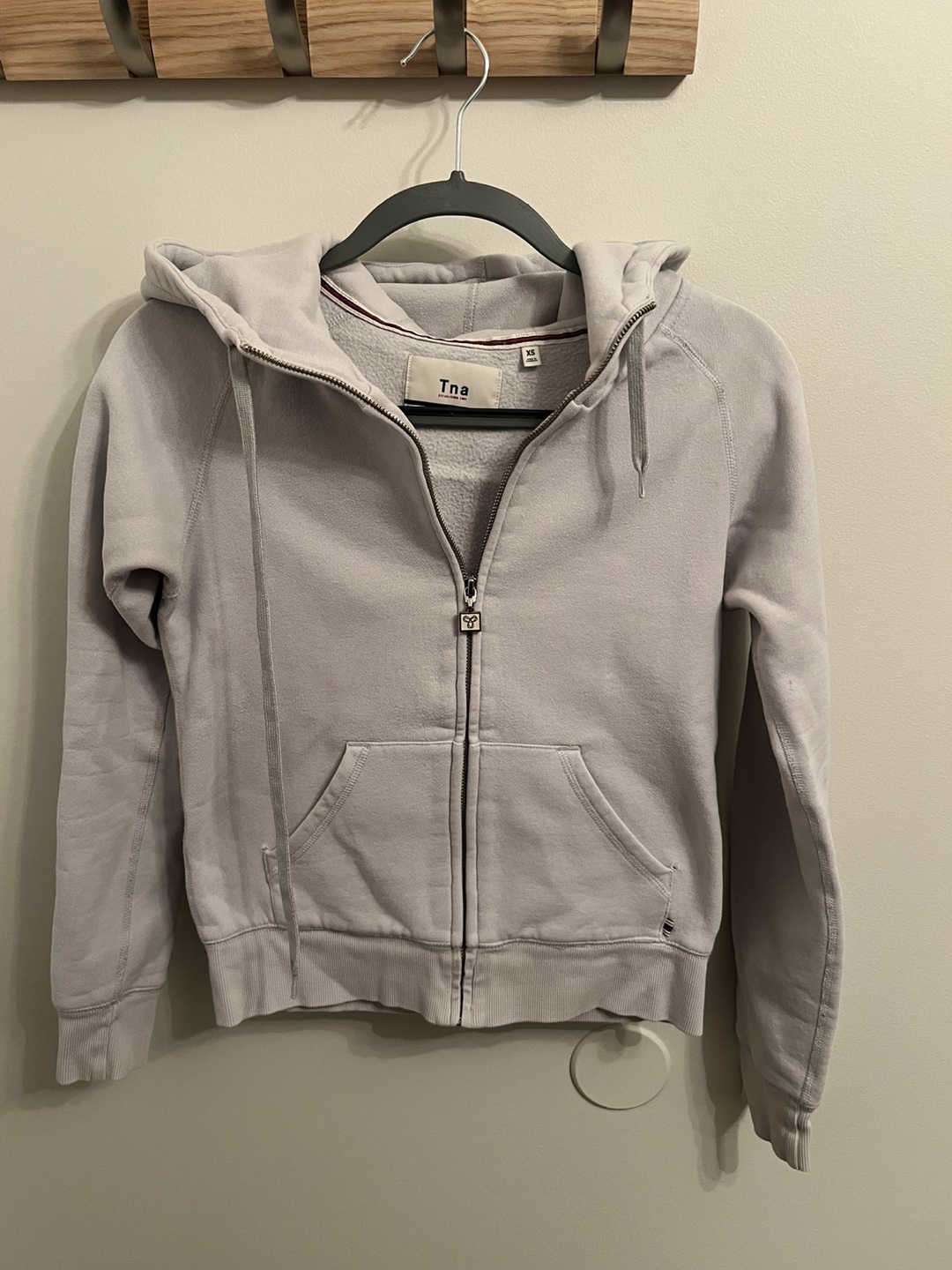 TNA Grey Zip-Up Hoodie - Size XS
