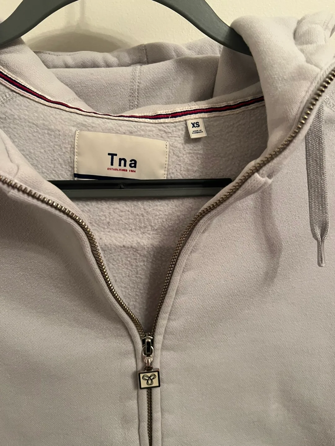 TNA Grey Zip-Up Hoodie - Size XS image indicator(2)