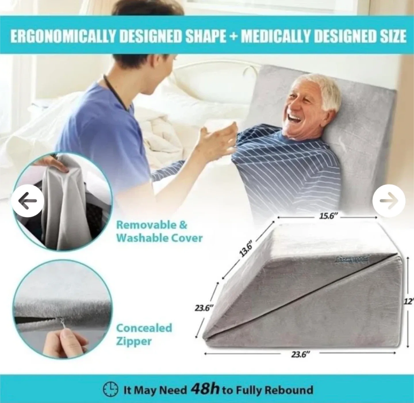 Orthopedic Bed Wedge Pillow 2 pack new in packaging image indicator(3)