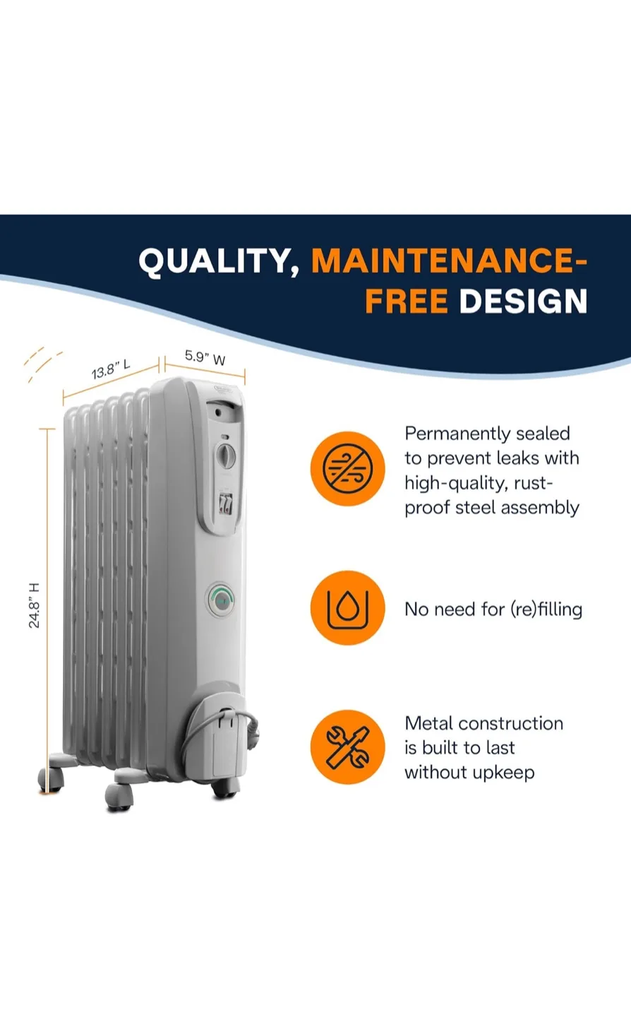 BrandNew DeLonghi 1500W ComfortTemp Portable Oil-Filled Radiator image indicator(4)